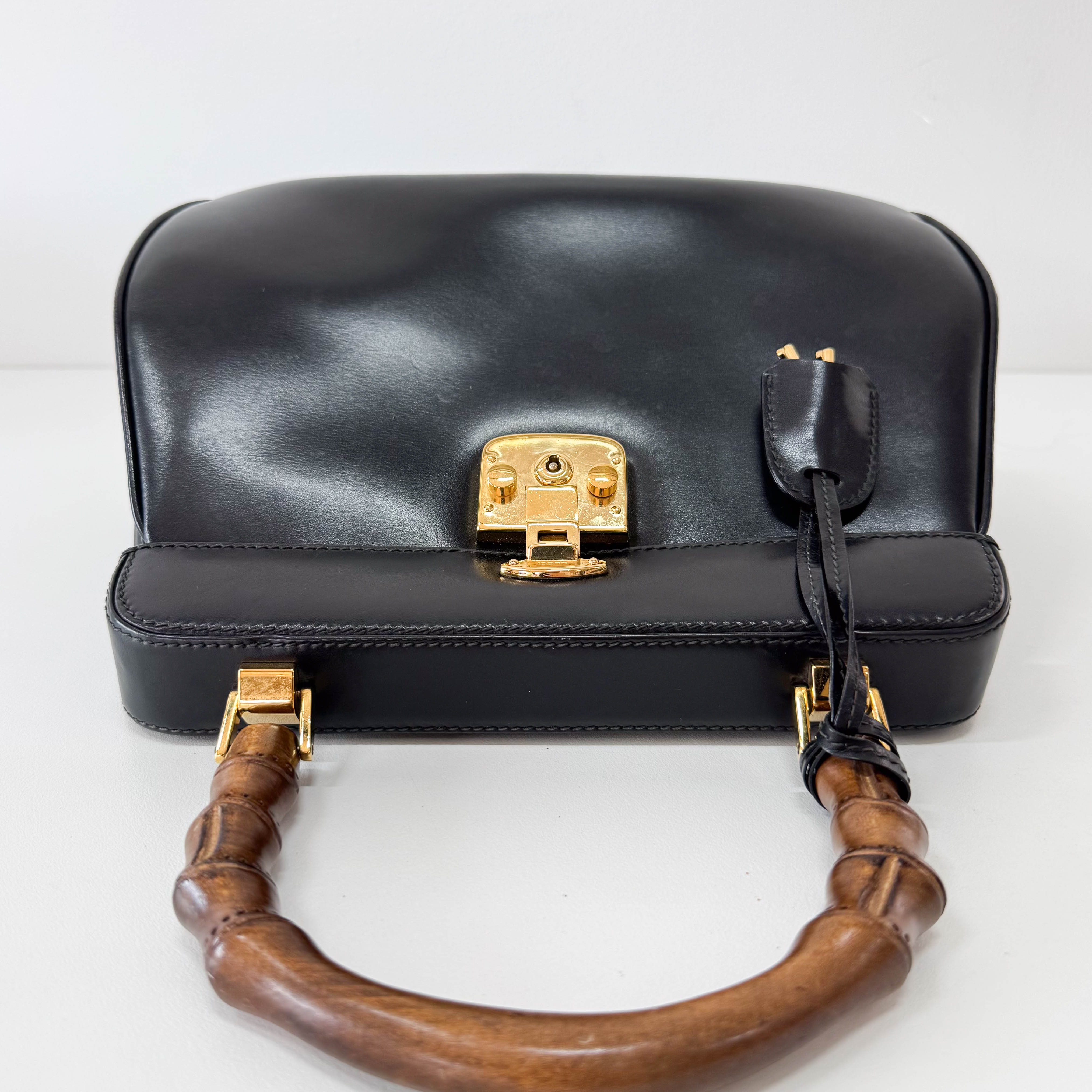 Bamboo Leather Top Handle Bag