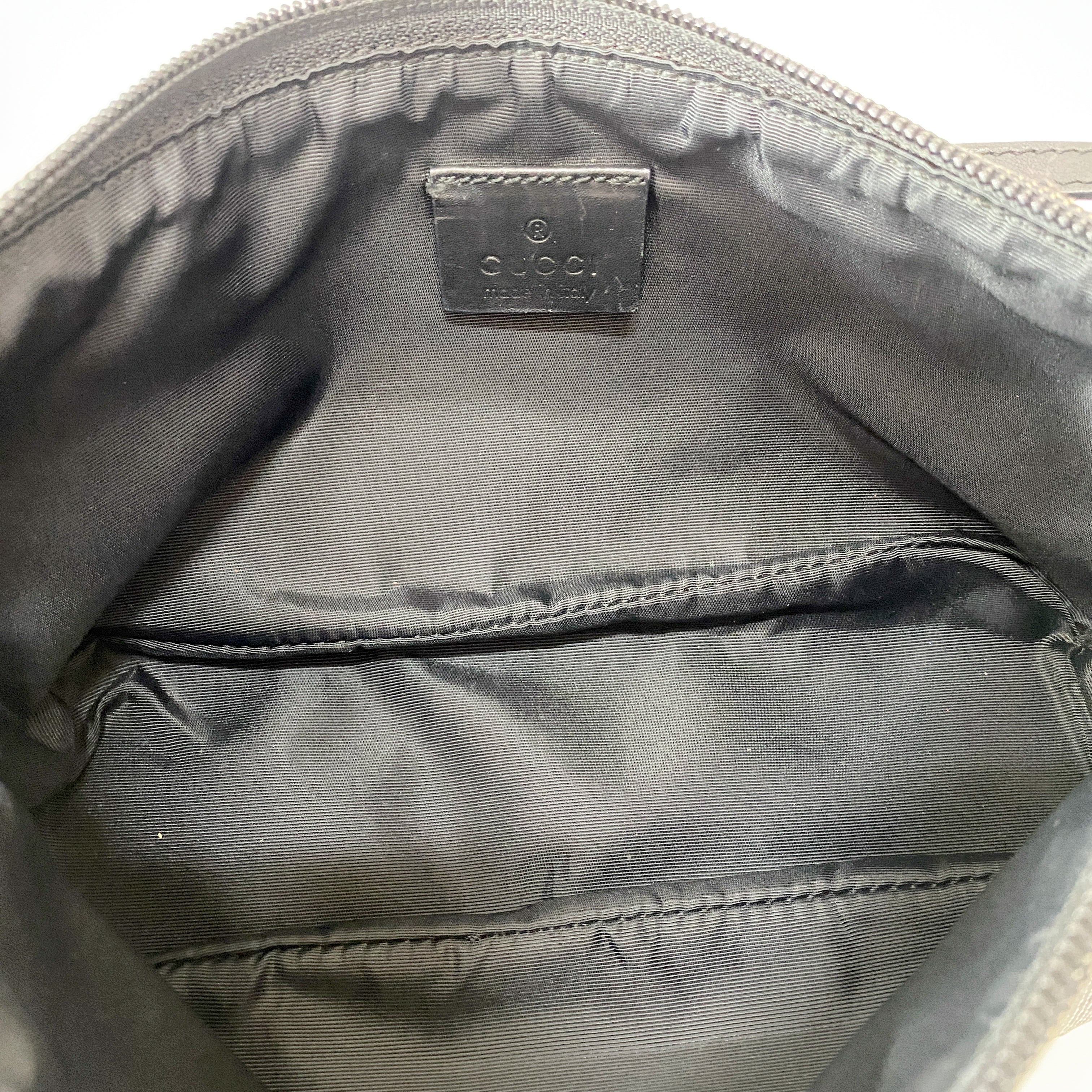 Black GG Canvas Boat Pouch