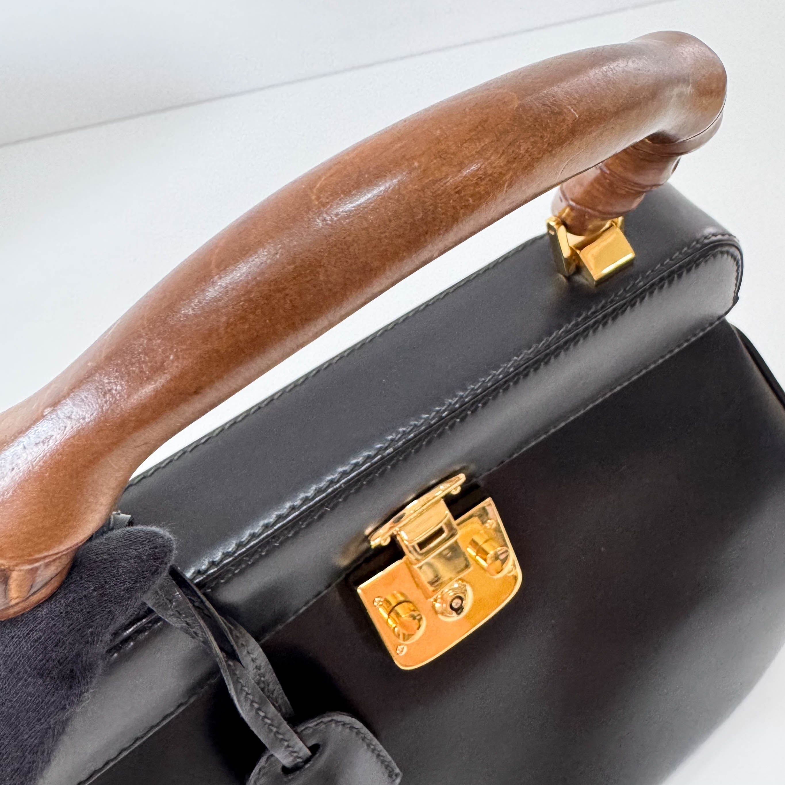 Bamboo Leather Top Handle Bag