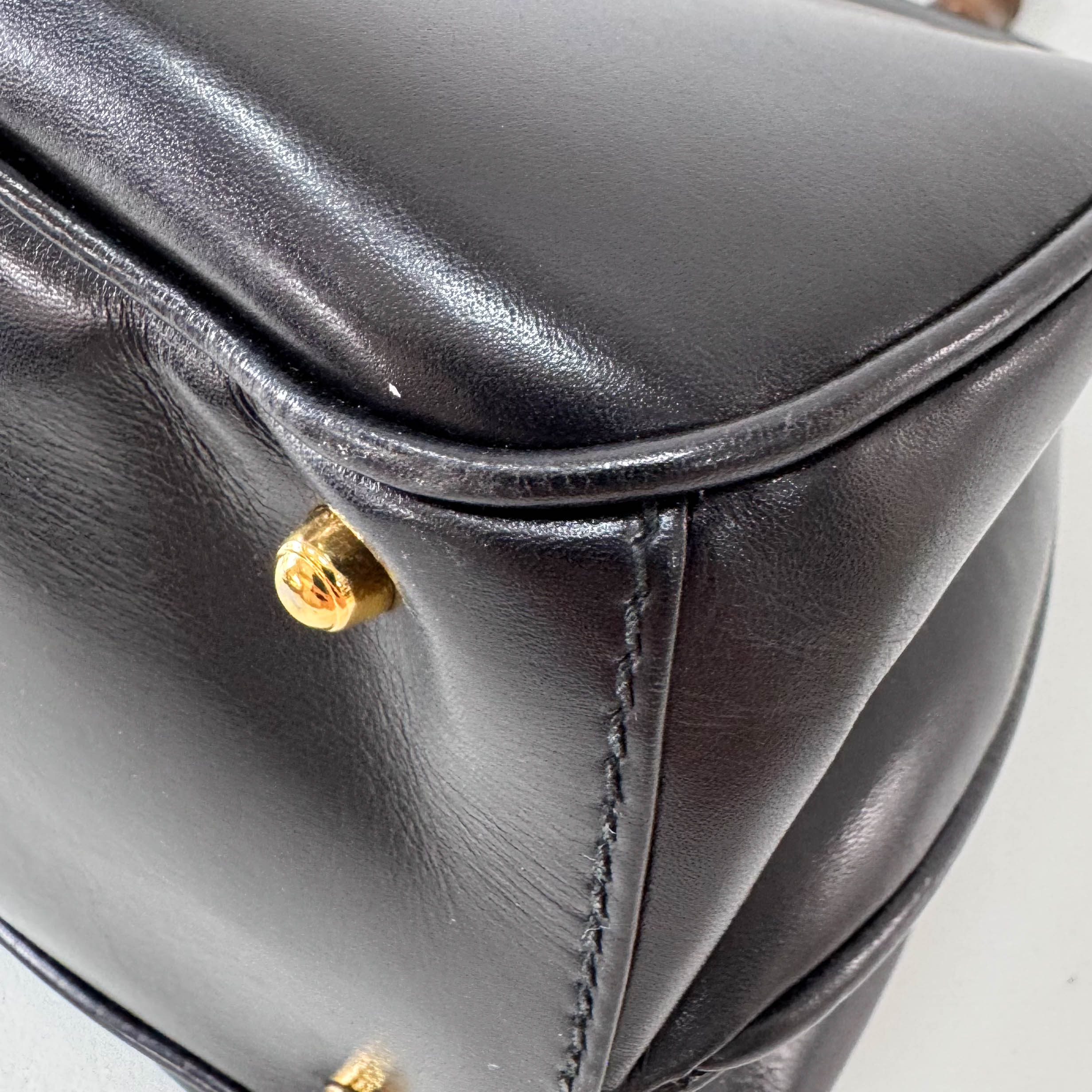 Bamboo Leather Top Handle Bag