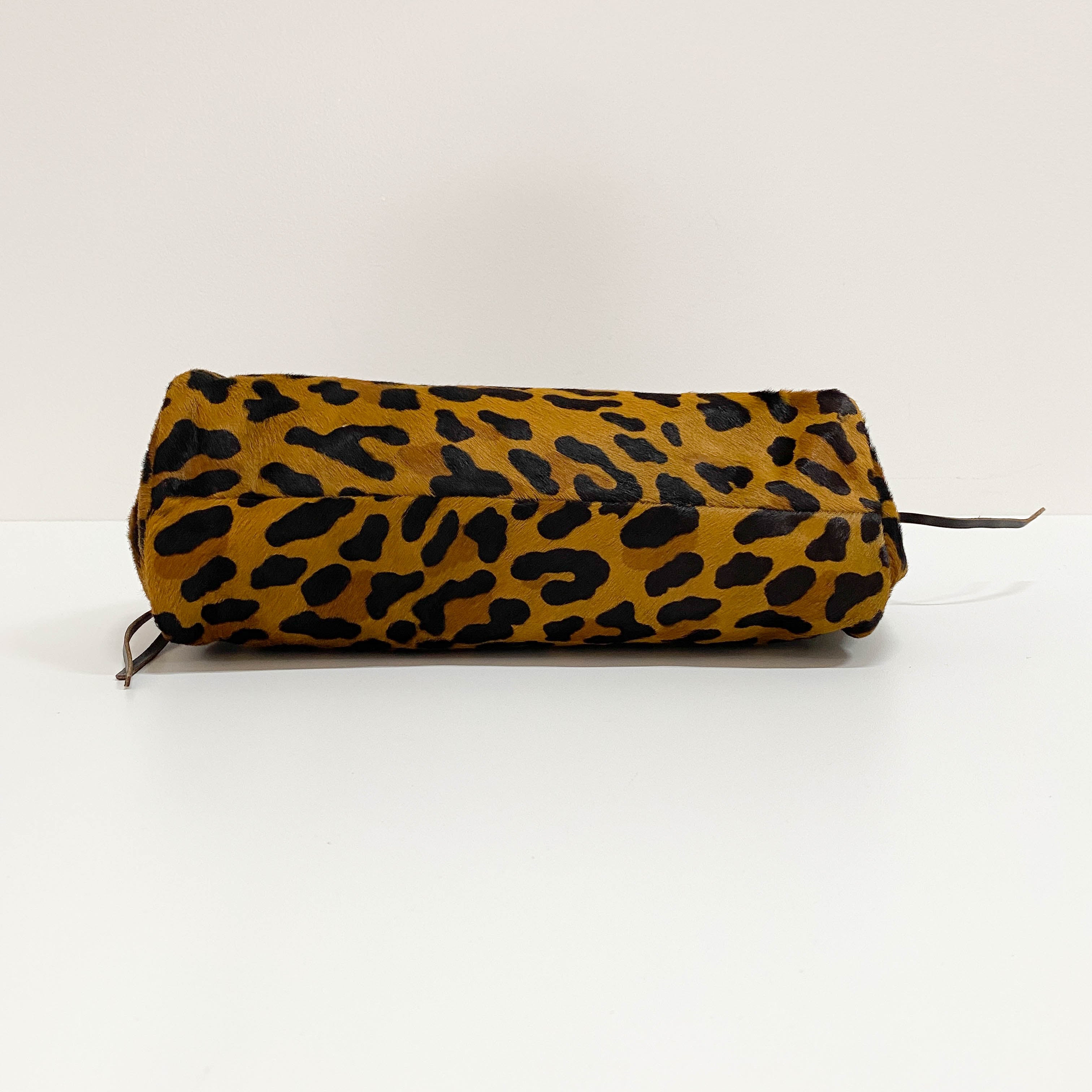 Leopard Print Pony Hair Handle Bag