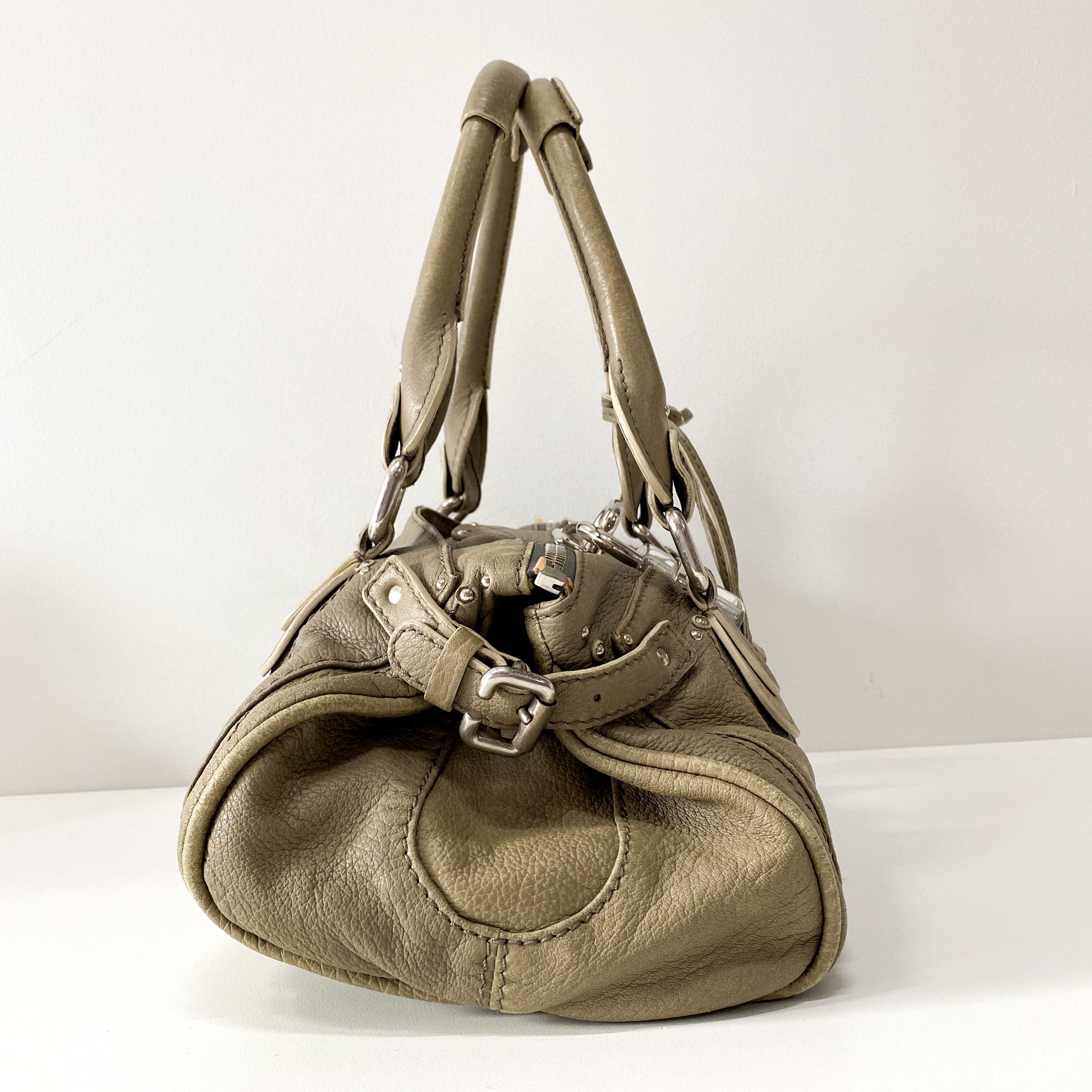 Paddington Khaki Leather Shoulder Bag