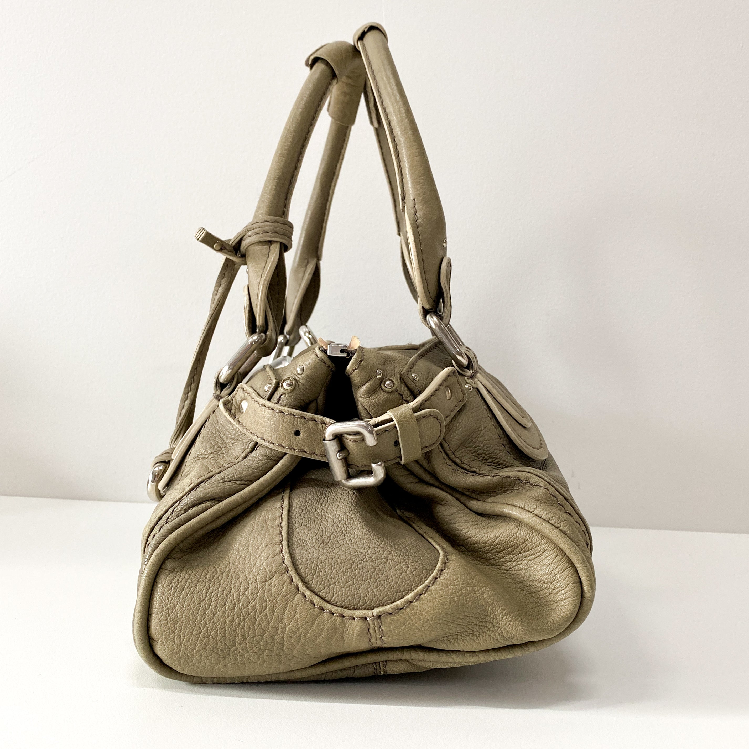Paddington Khaki Leather Shoulder Bag