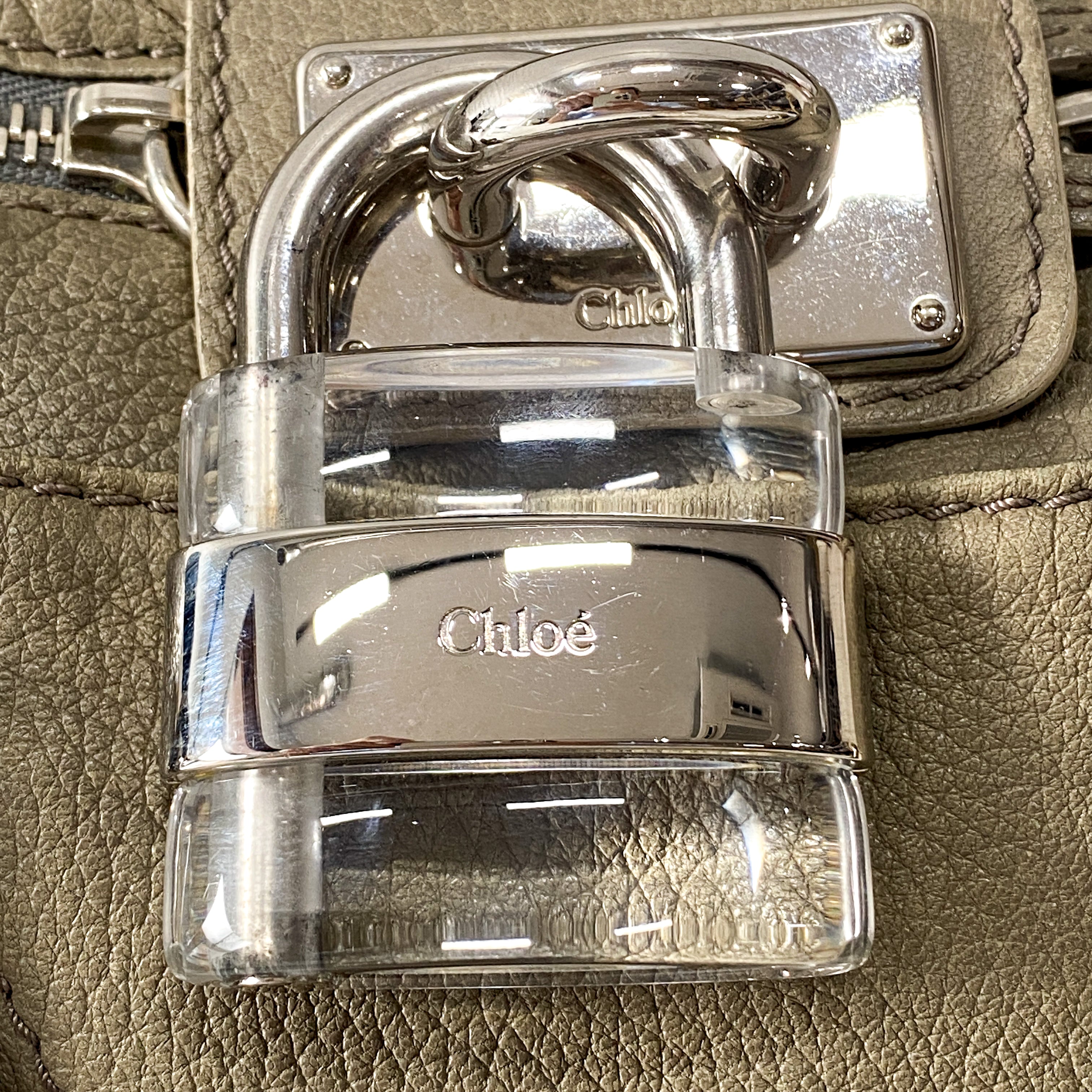 Paddington Khaki Leather Shoulder Bag