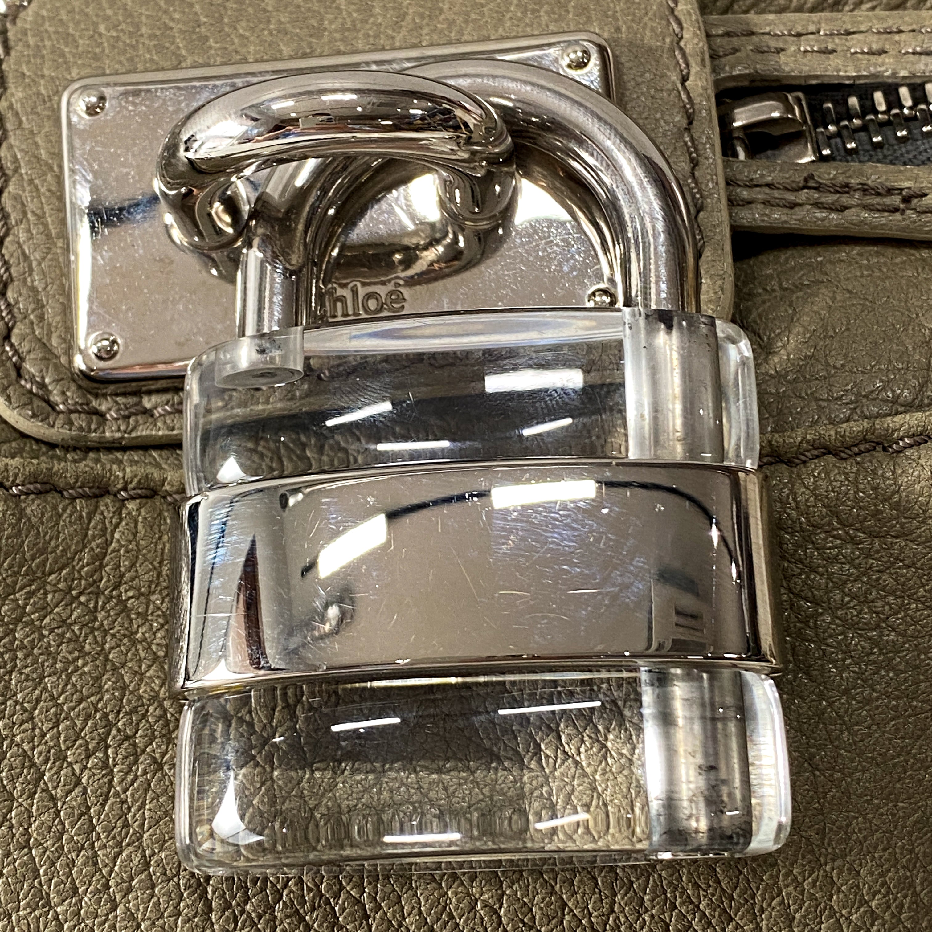 Paddington Khaki Leather Shoulder Bag