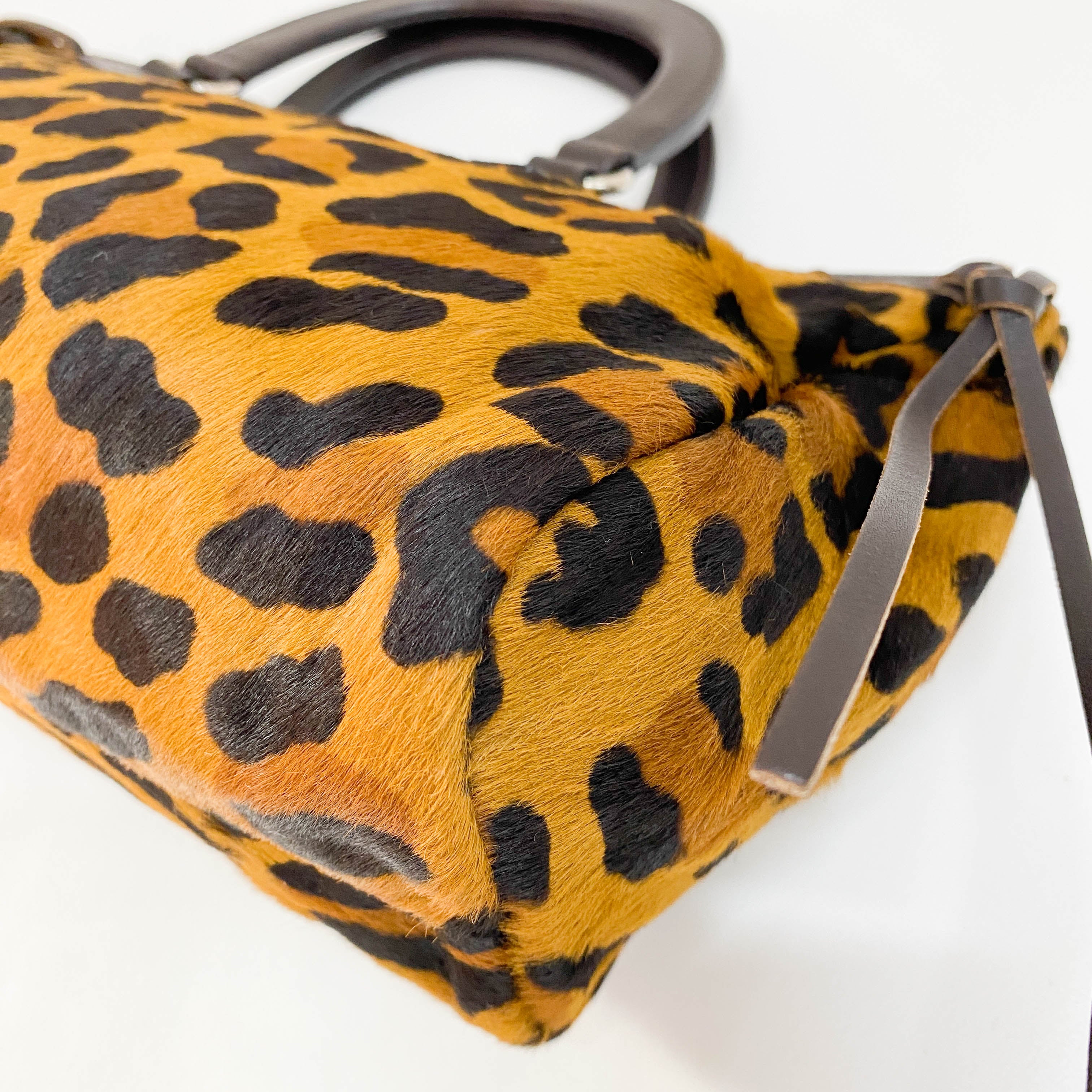 Leopard Print Pony Hair Handle Bag