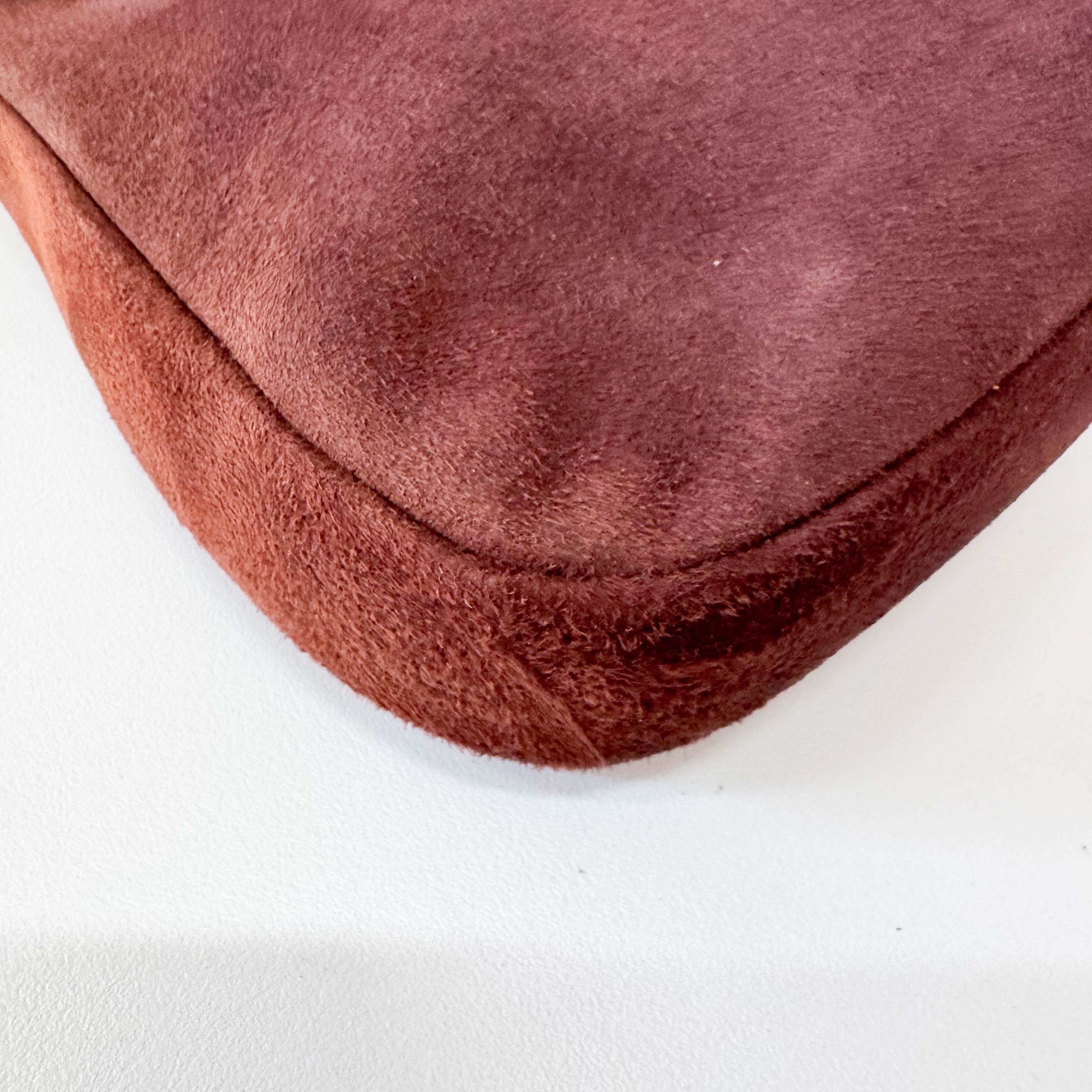 Malice Pearl Brown Suede Shoulder Bag