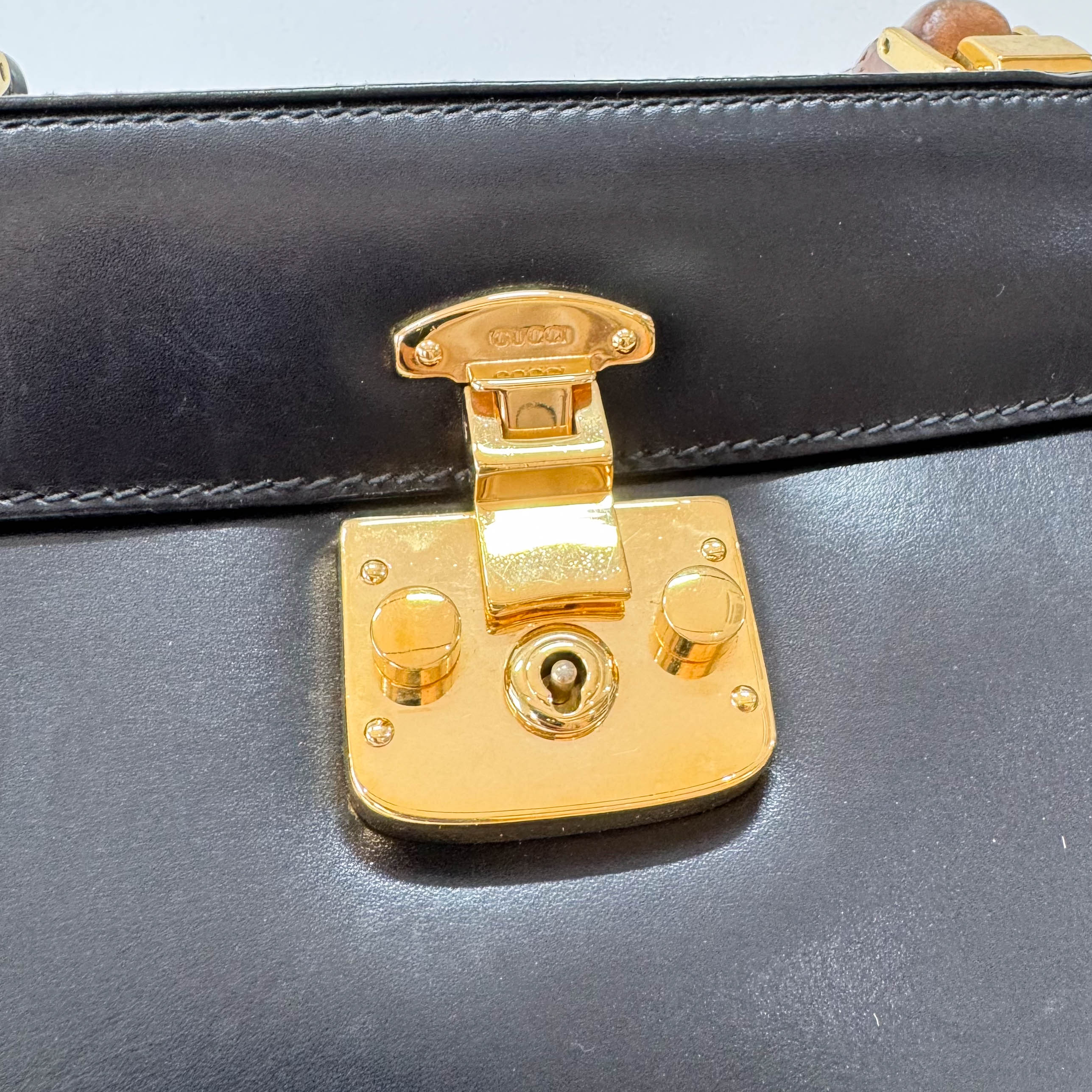 Bamboo Leather Top Handle Bag