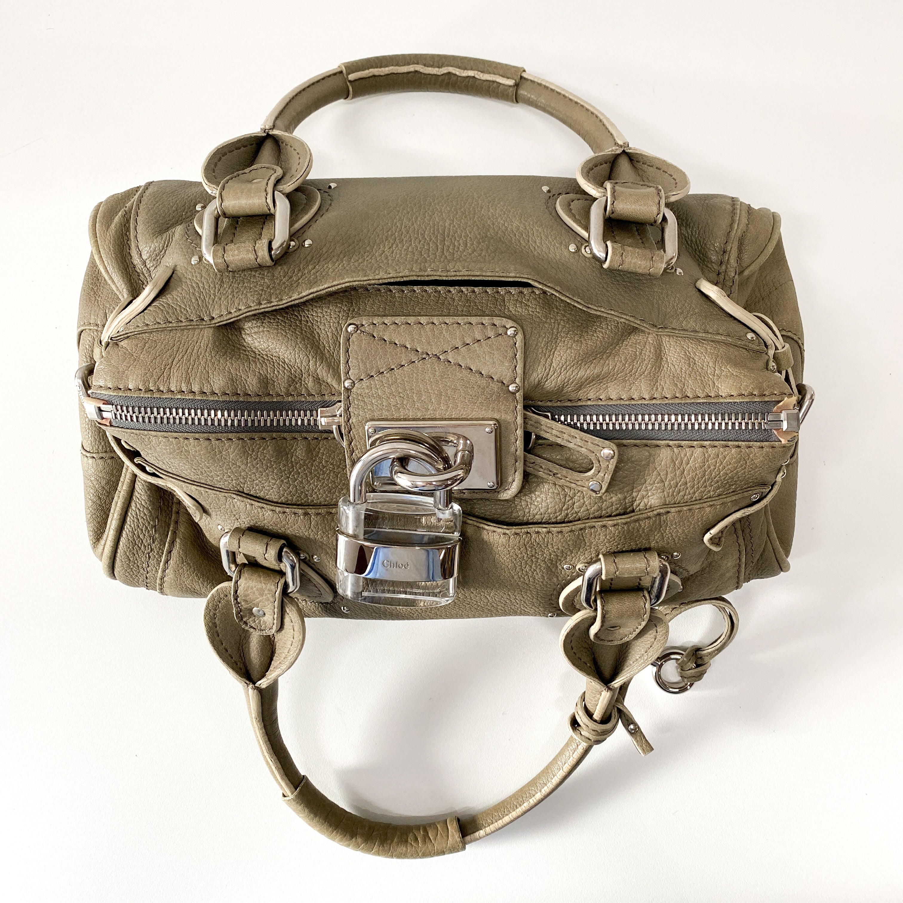 Paddington Khaki Leather Shoulder Bag