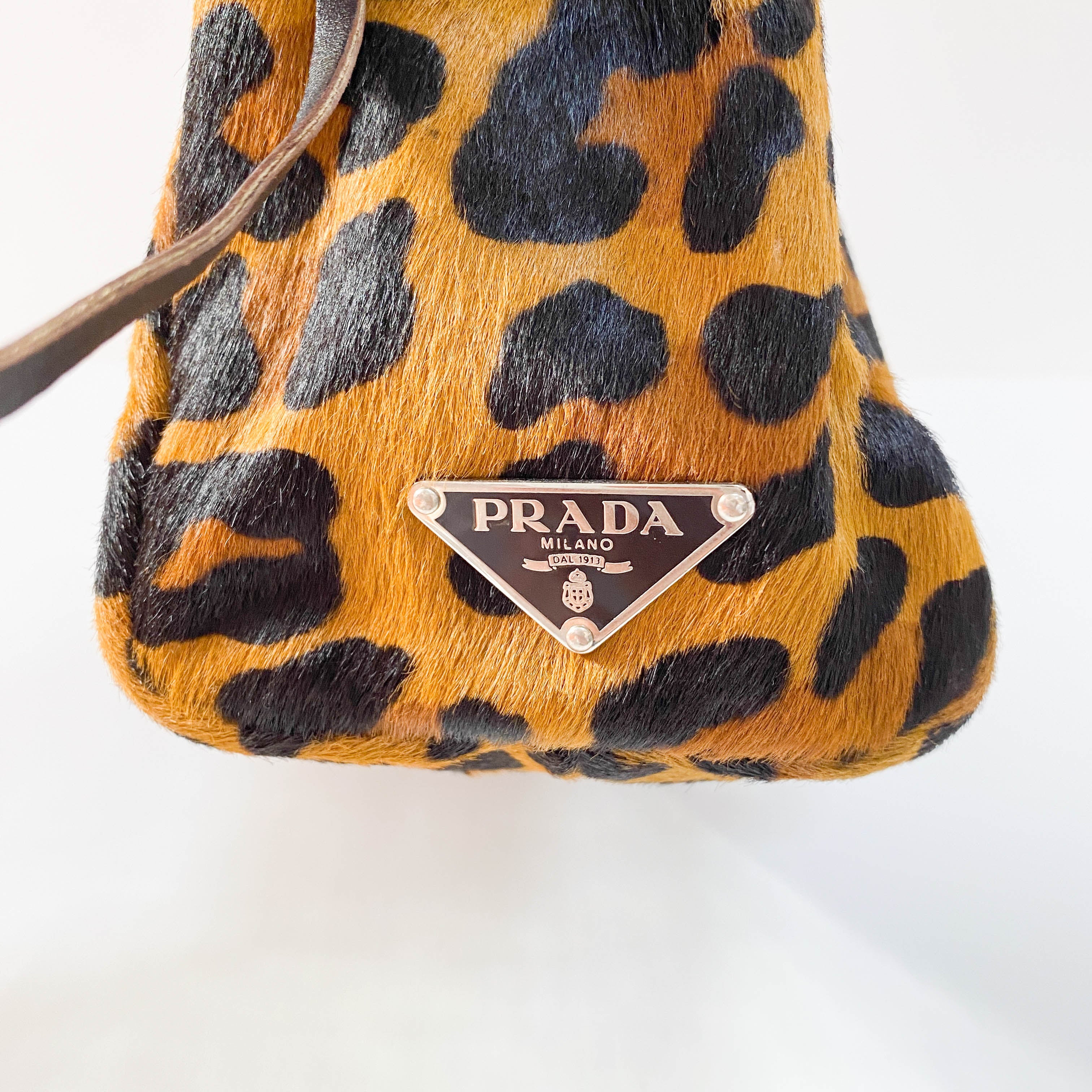 Leopard Print Pony Hair Handle Bag