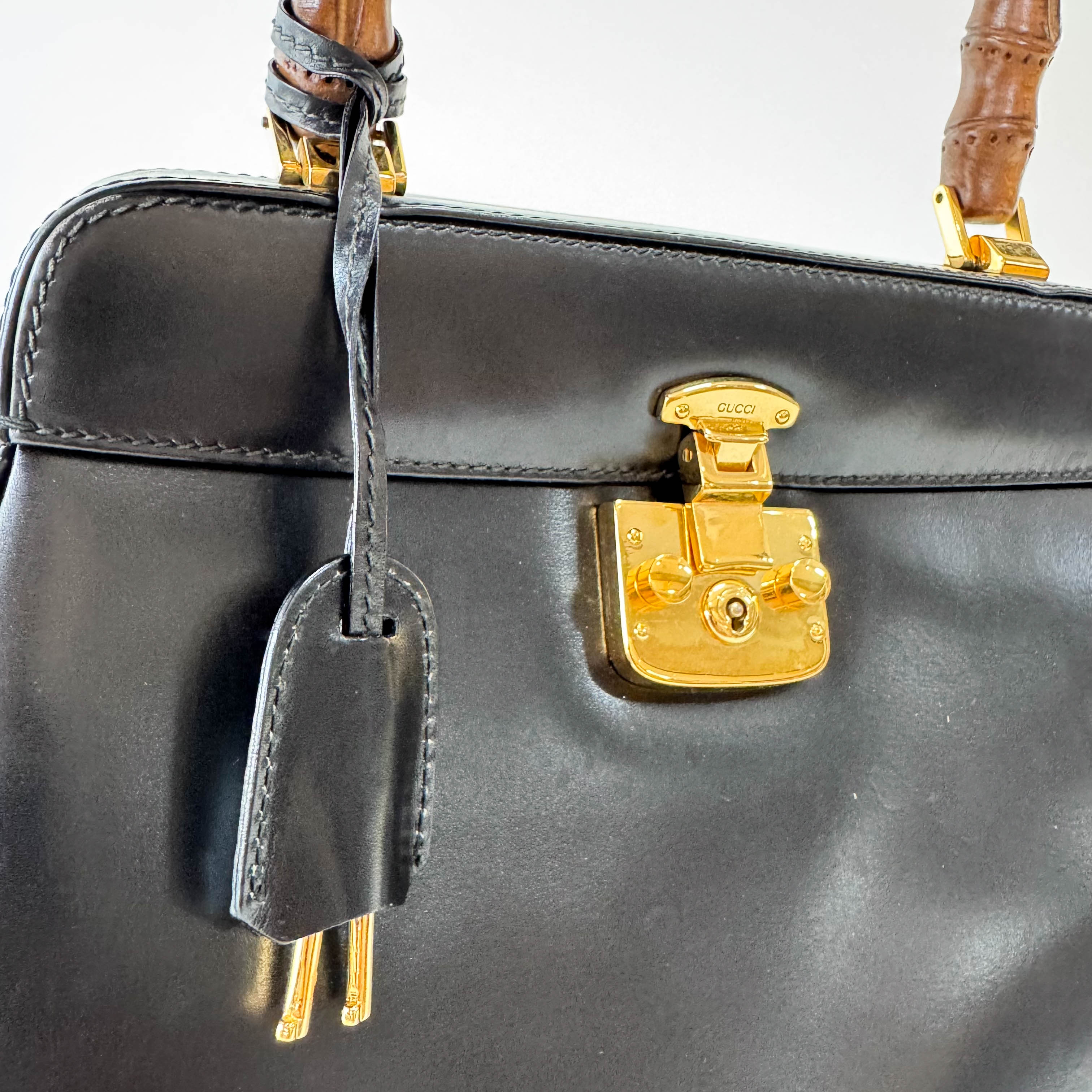 Bamboo Leather Top Handle Bag