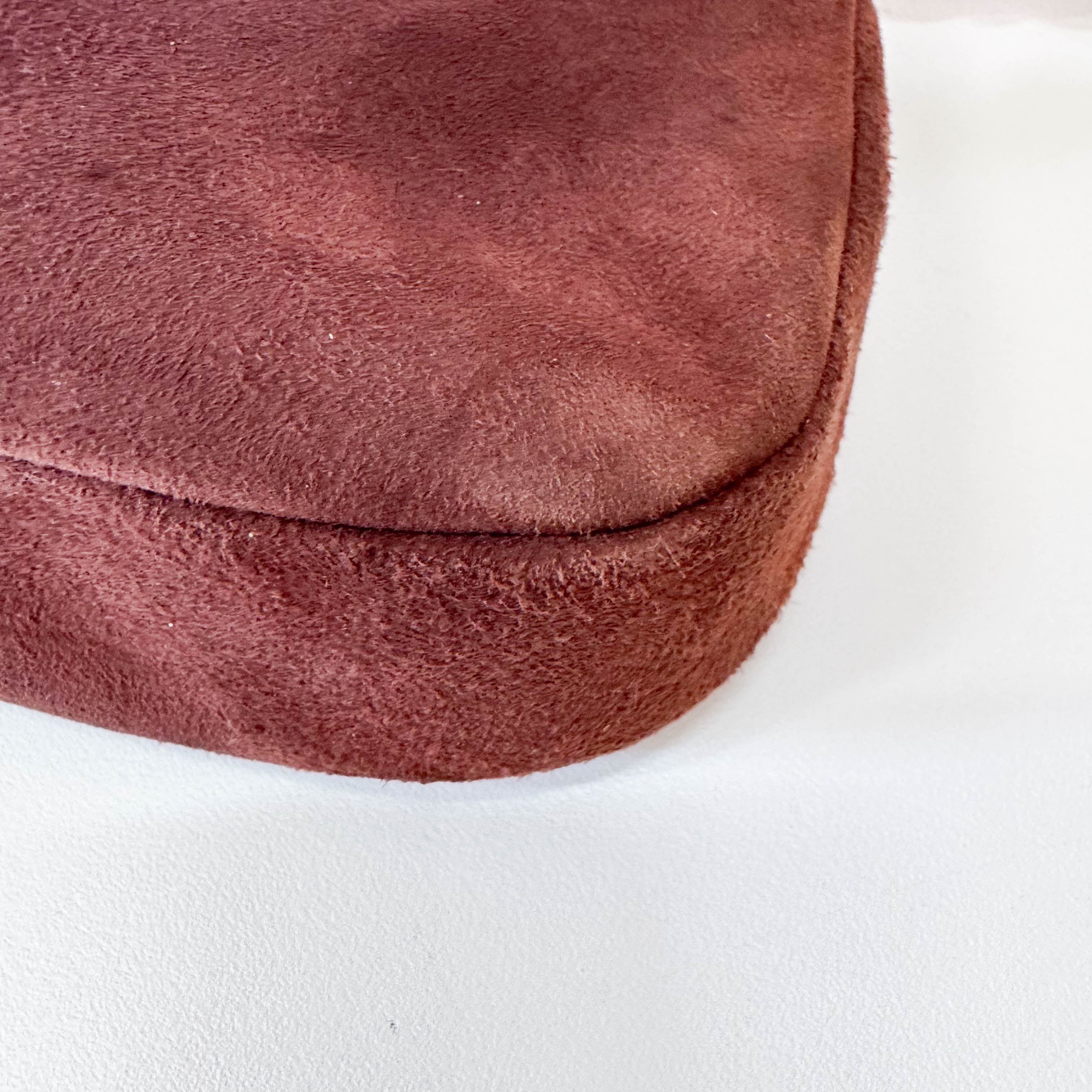 Malice Pearl Brown Suede Shoulder Bag