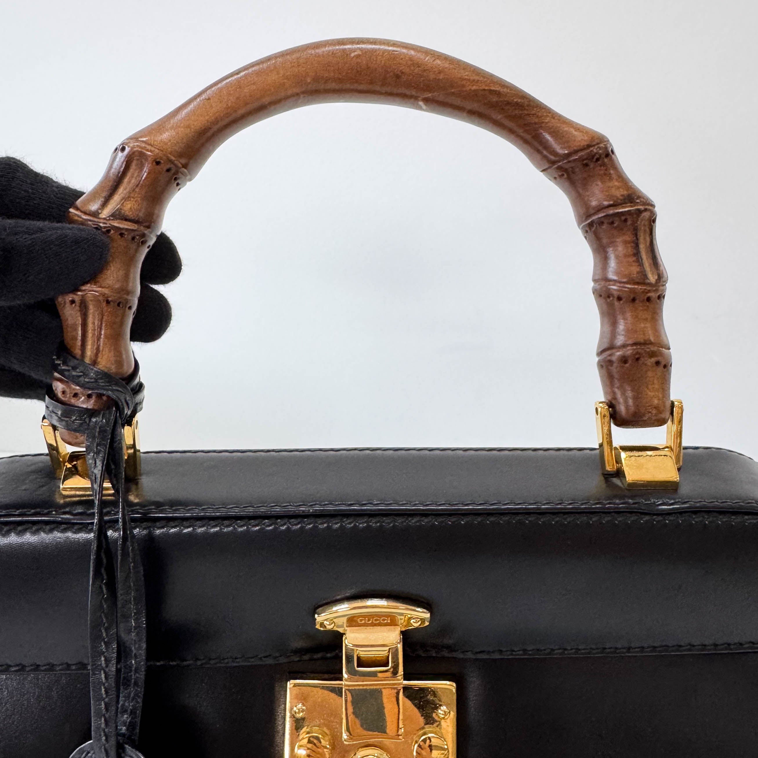 Bamboo Leather Top Handle Bag
