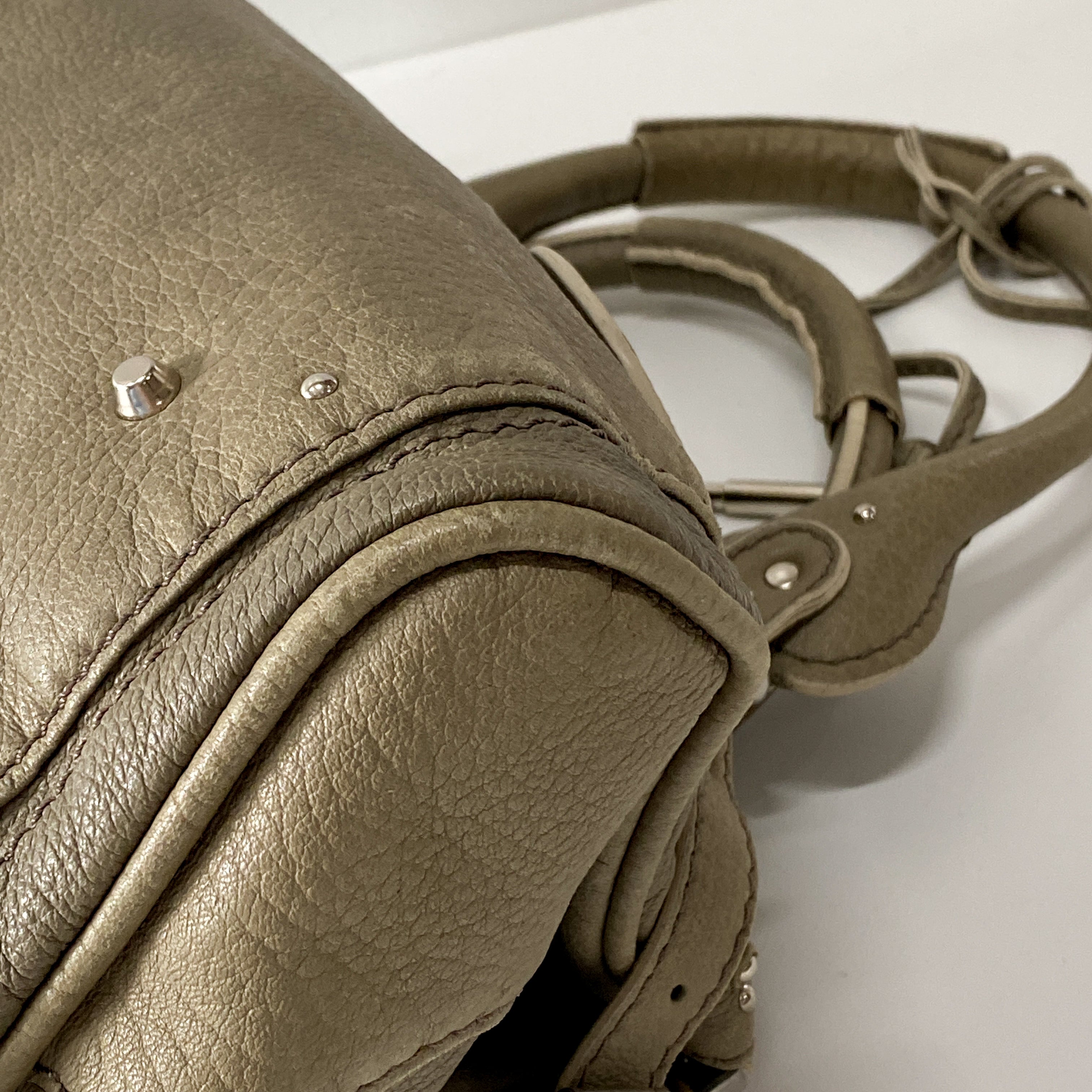 Paddington Khaki Leather Shoulder Bag