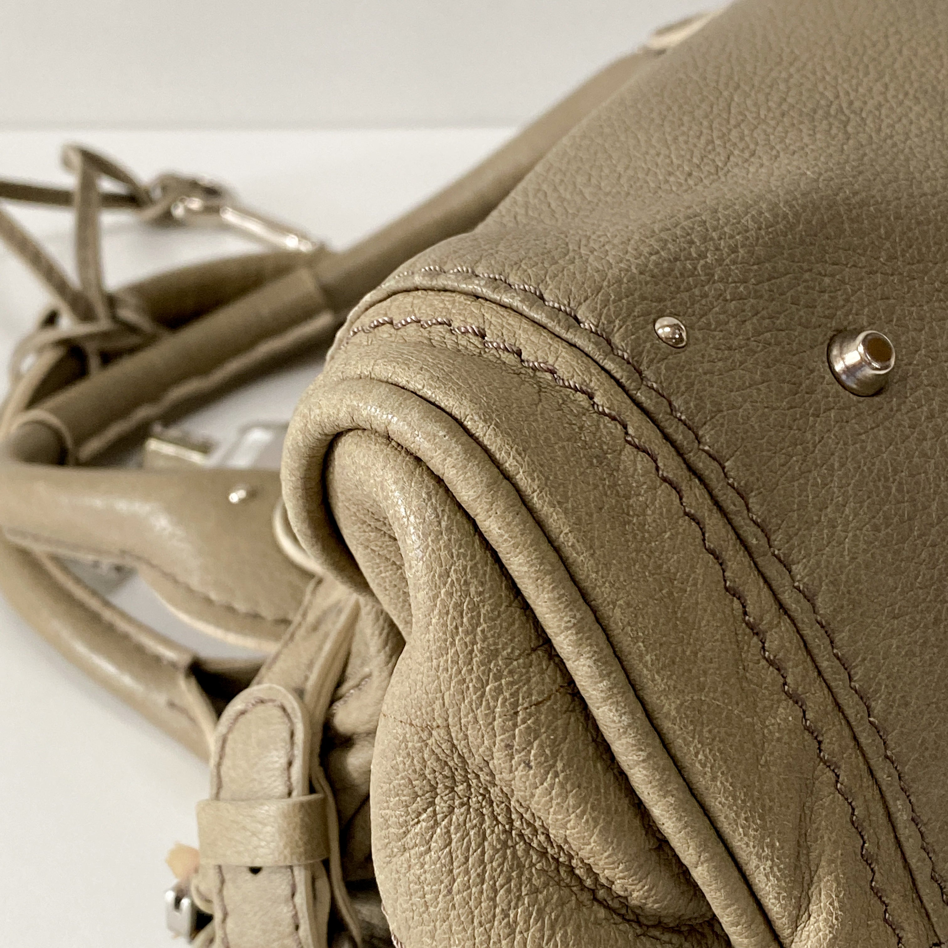 Paddington Khaki Leather Shoulder Bag