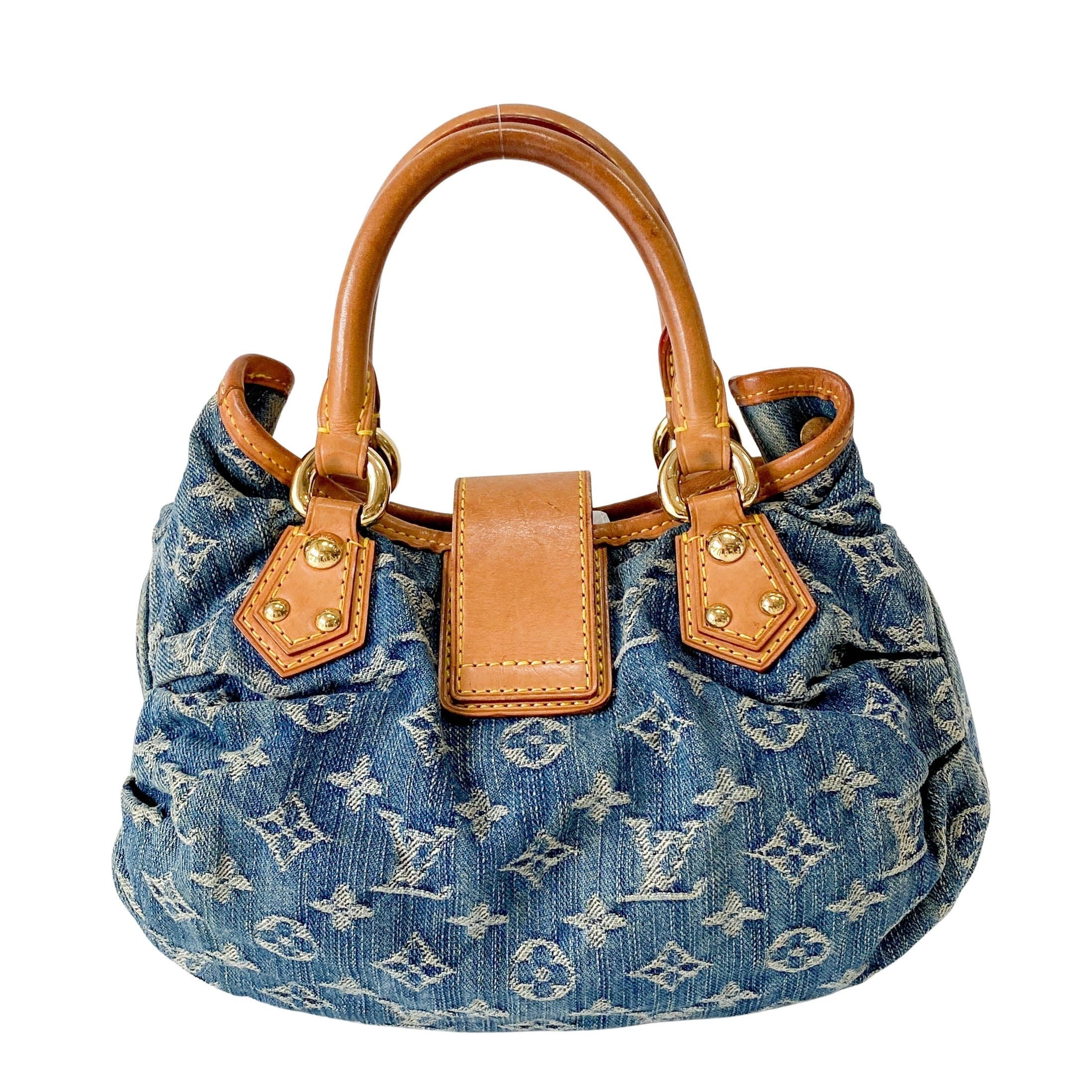 Blue Denim Monogram Pleaty Handbag