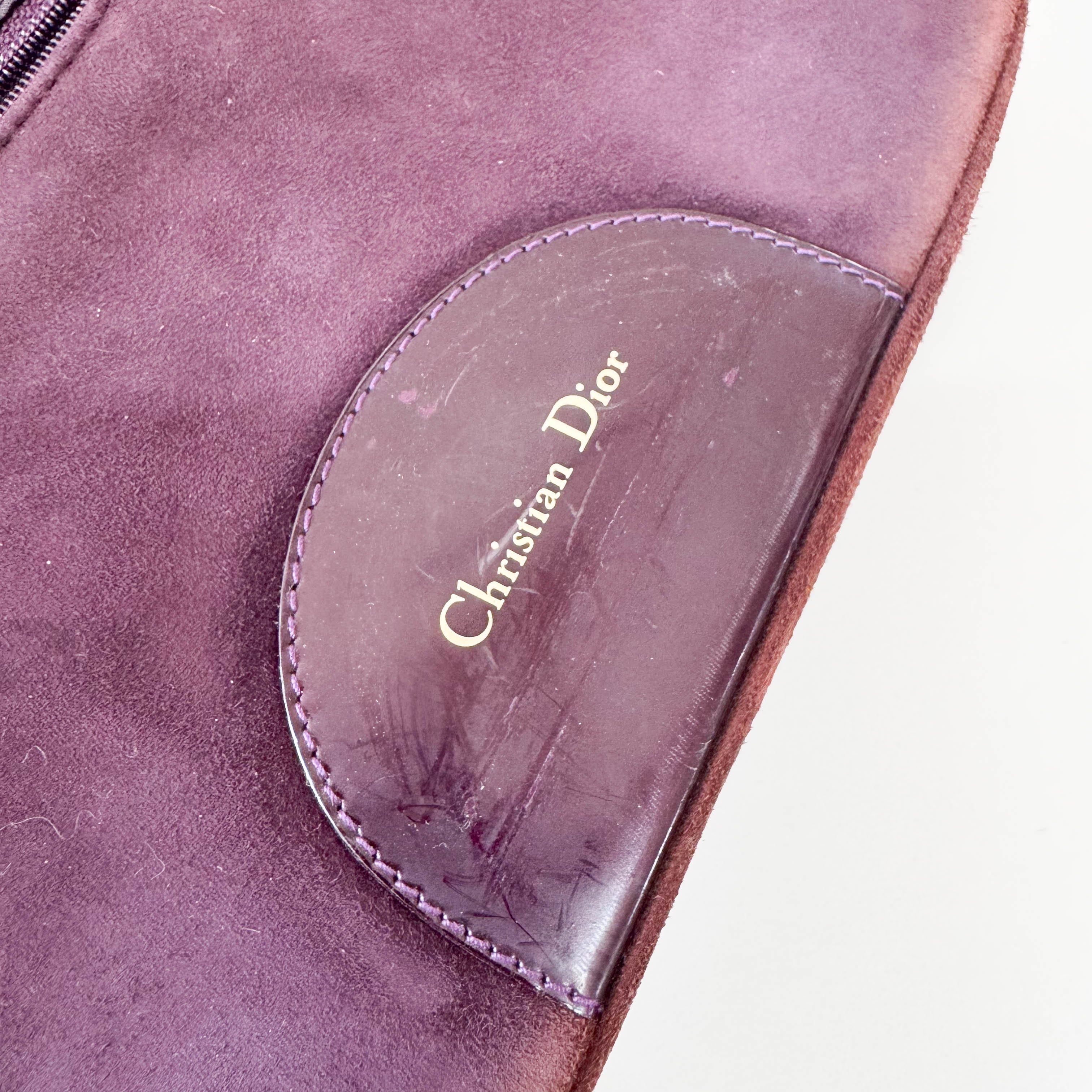 Malice Pearl Brown Suede Shoulder Bag