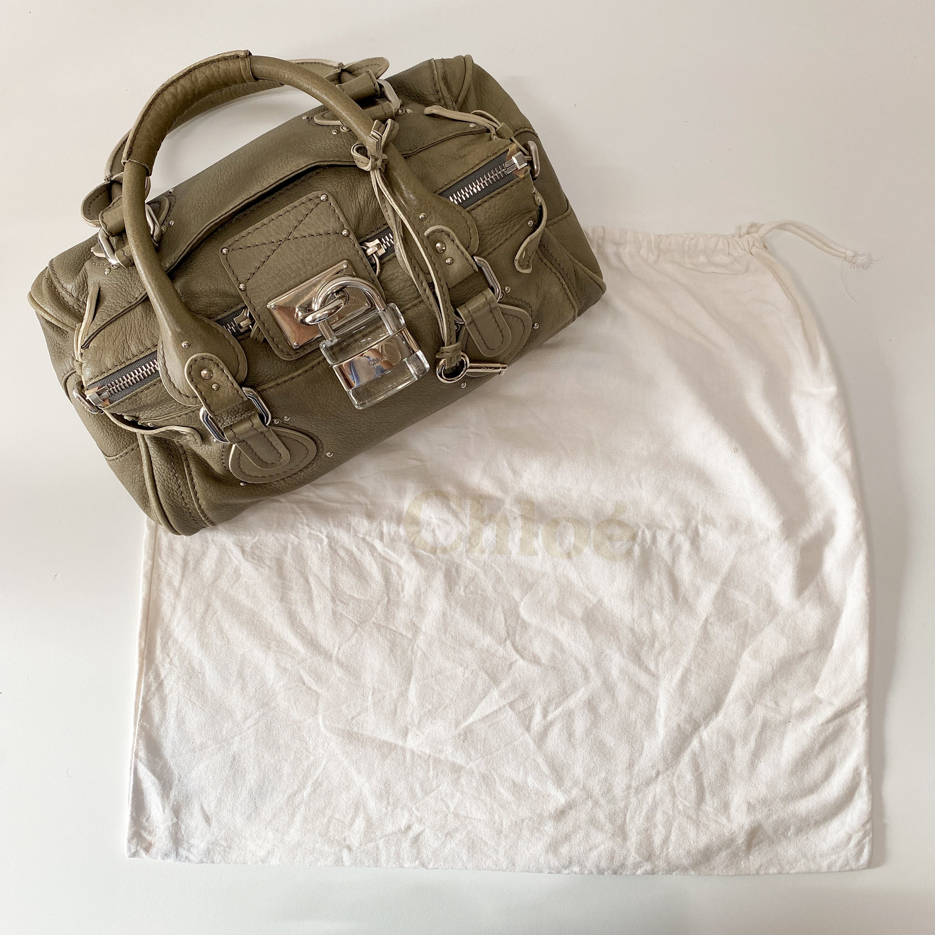 Paddington Khaki Leather Shoulder Bag