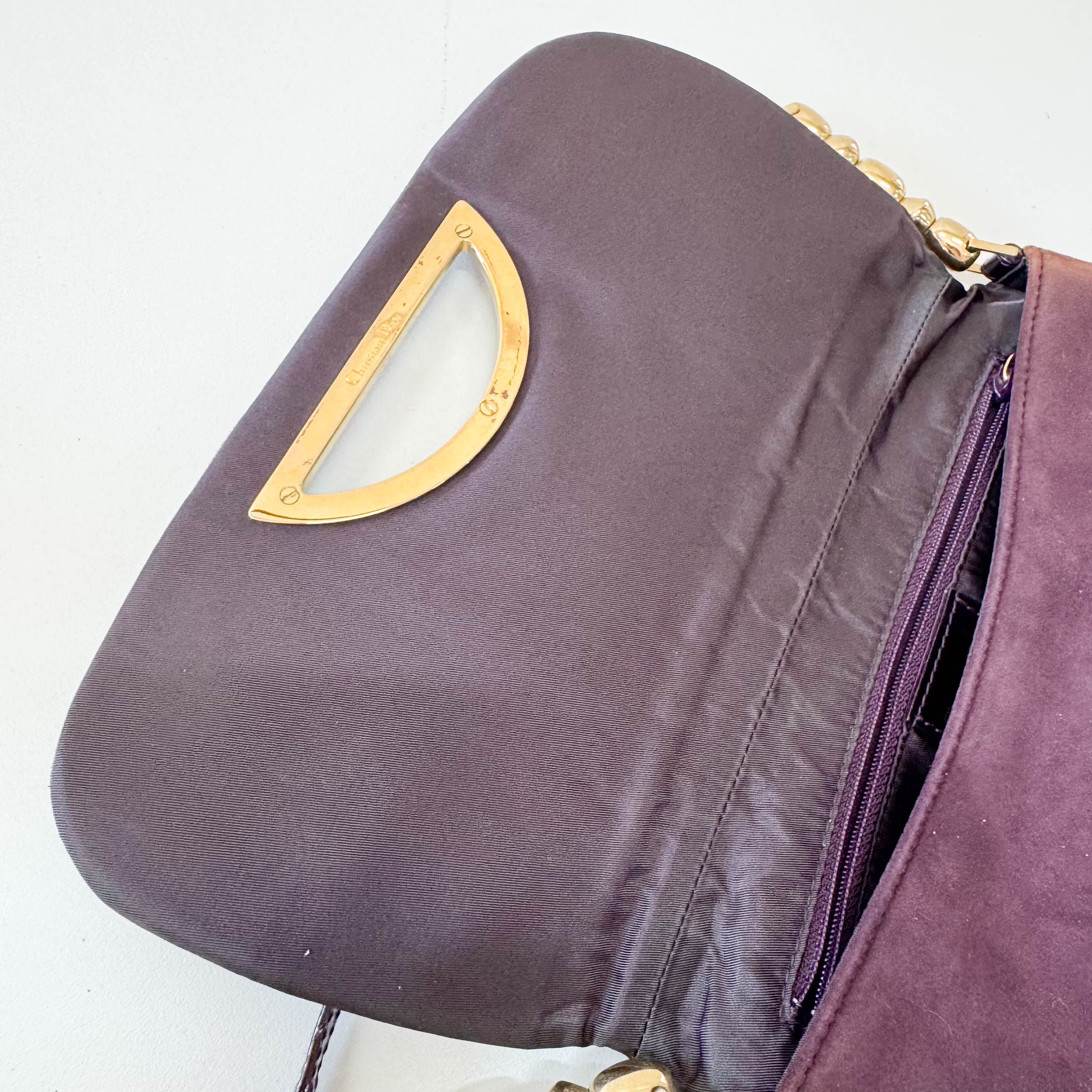 Malice Pearl Brown Suede Shoulder Bag