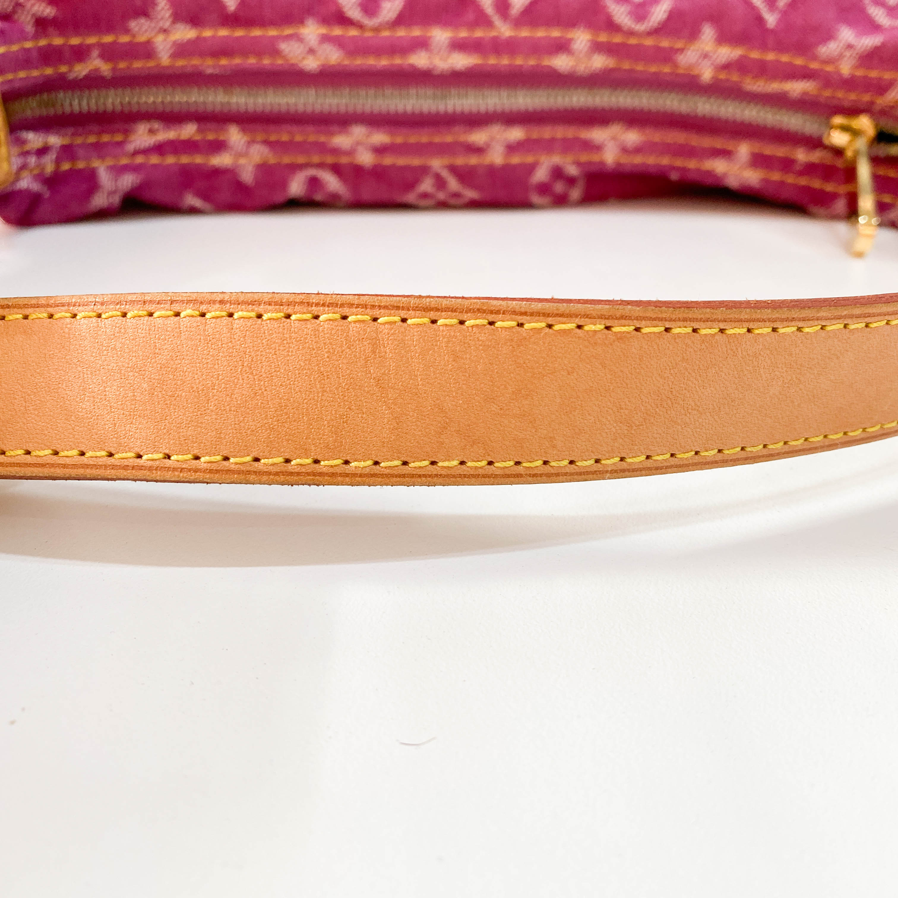 Baggy Monogram Pink Denim Shoulder Bag