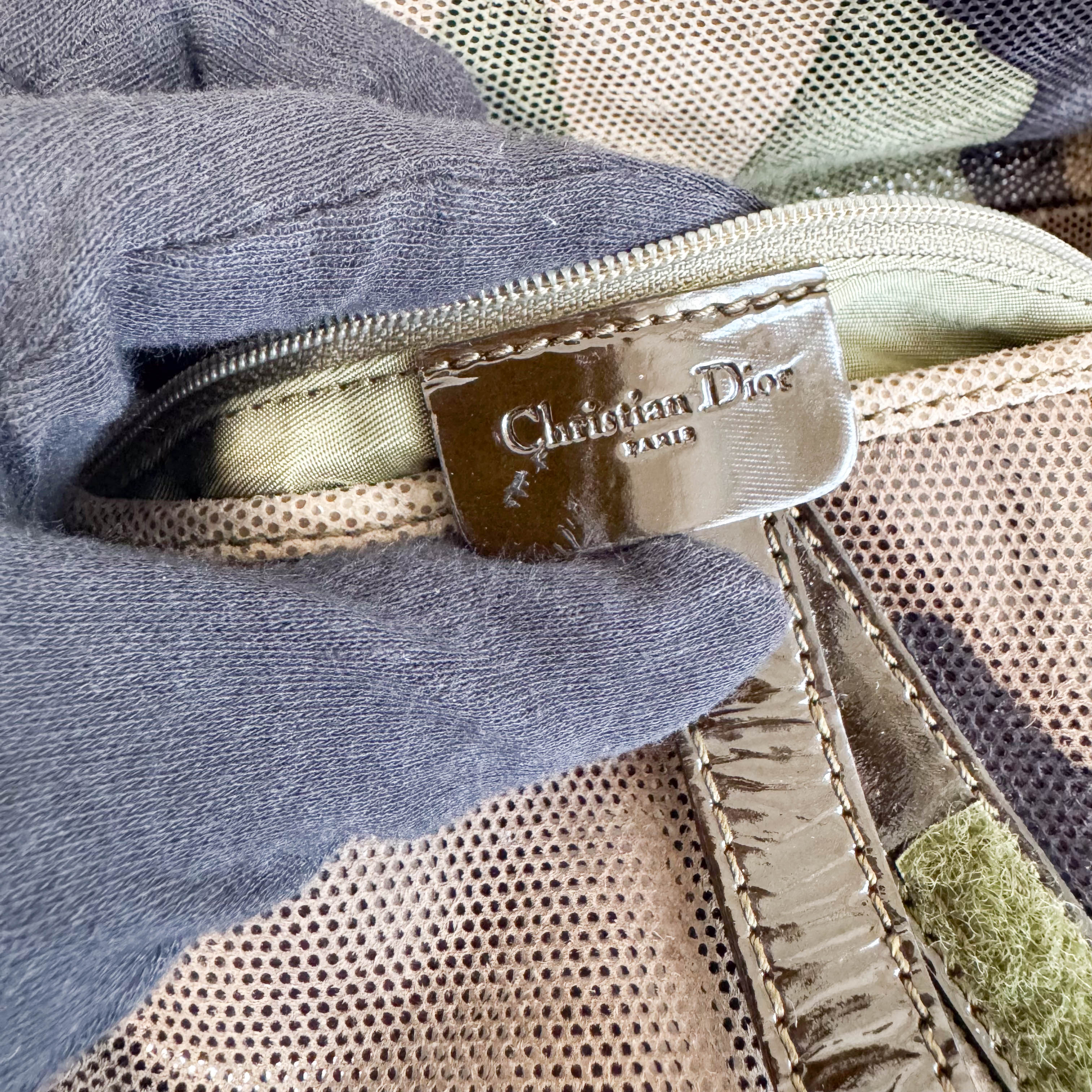 Green Camouflage Coated Canvas Saddle Shoulder Bag