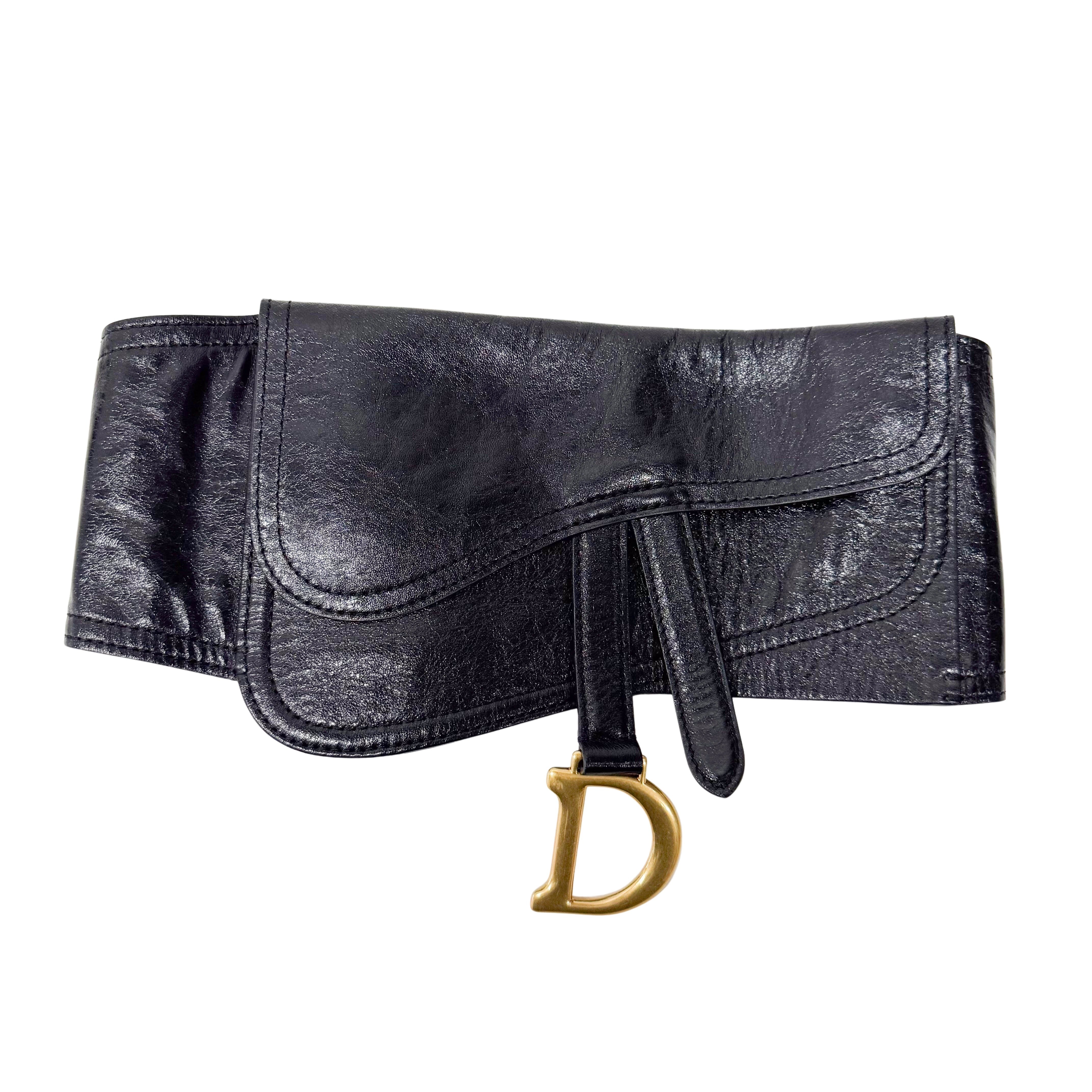 Saddlebelt Black Leather Fanny Pack Pouch