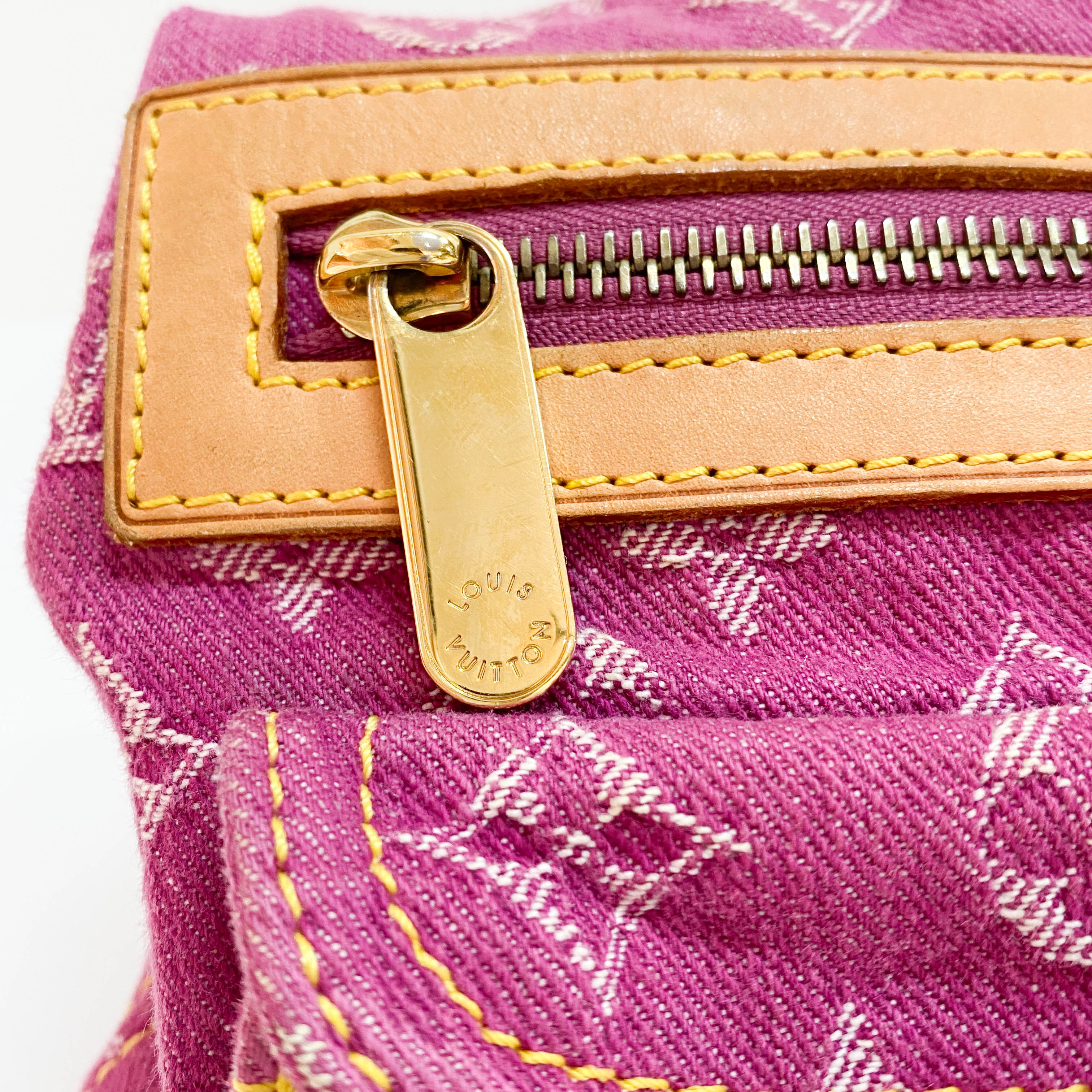 Baggy Monogram Pink Denim Shoulder Bag