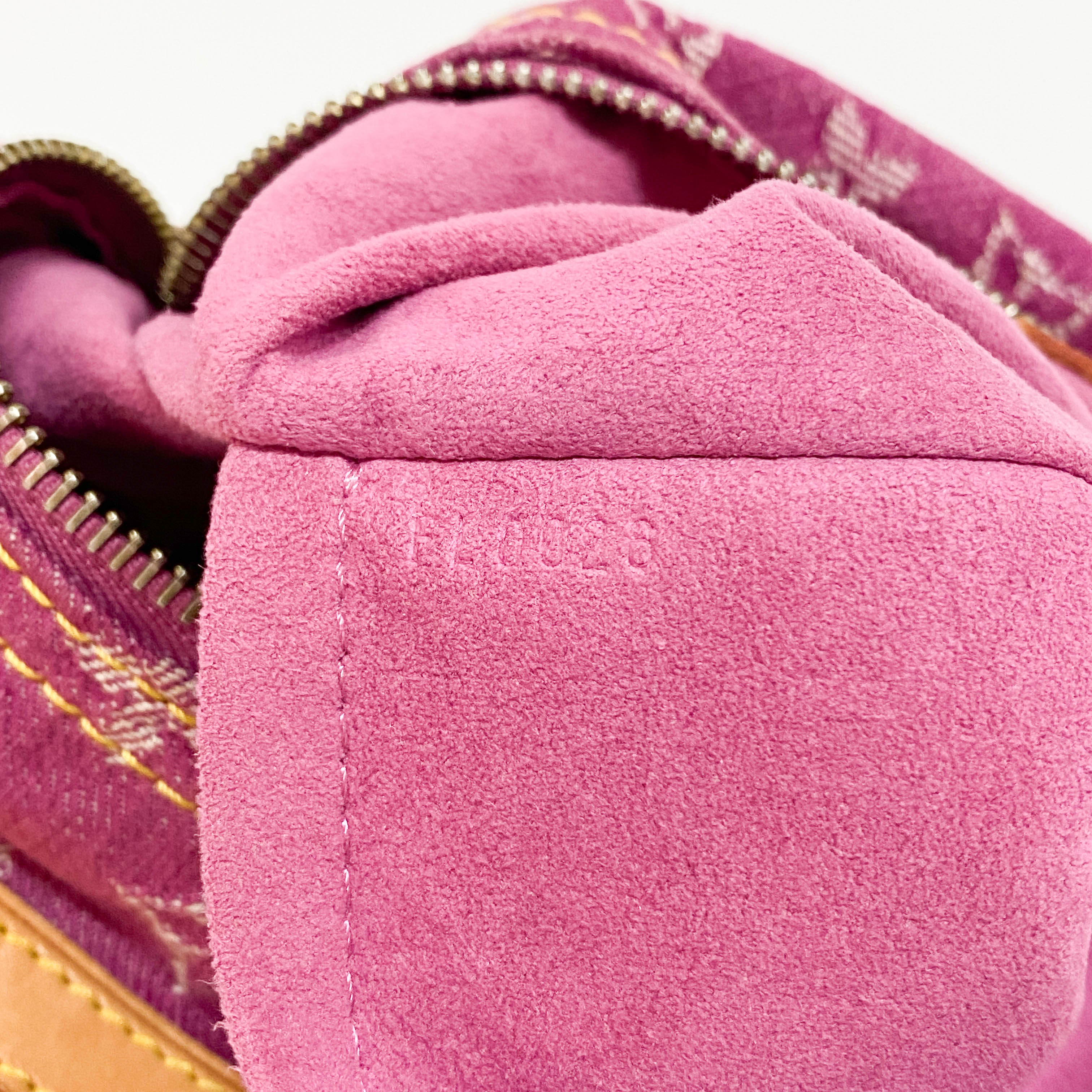 Baggy Monogram Pink Denim Shoulder Bag