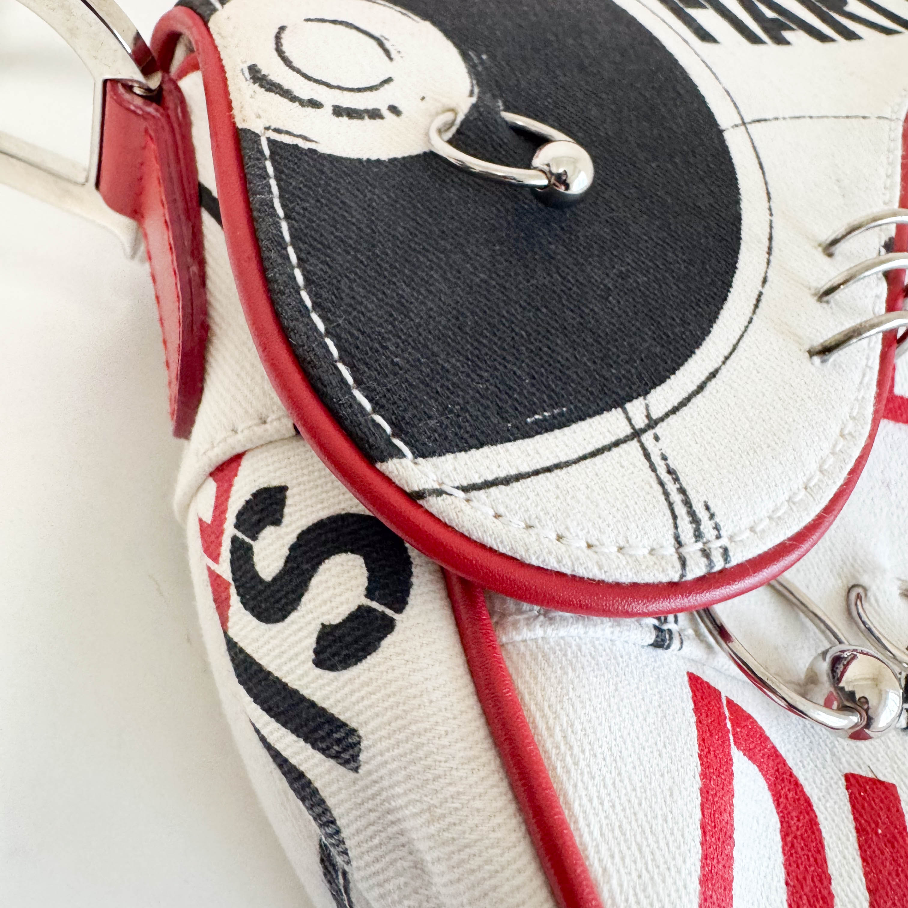 Limited Edition Hardcore Print Canvas Saddle Handle Bag