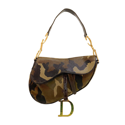 Cammo Leather Saddle Bag