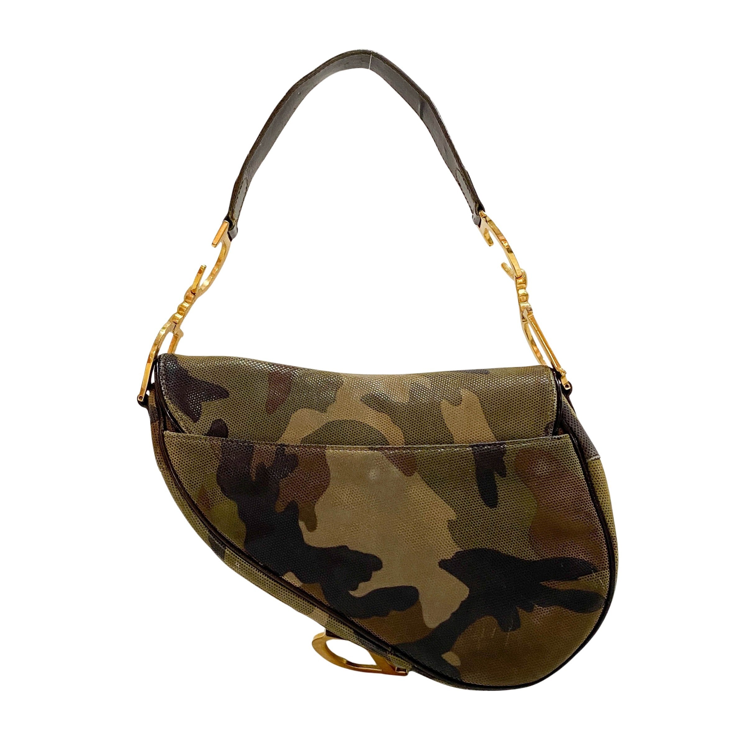 Cammo Leather Saddle Bag