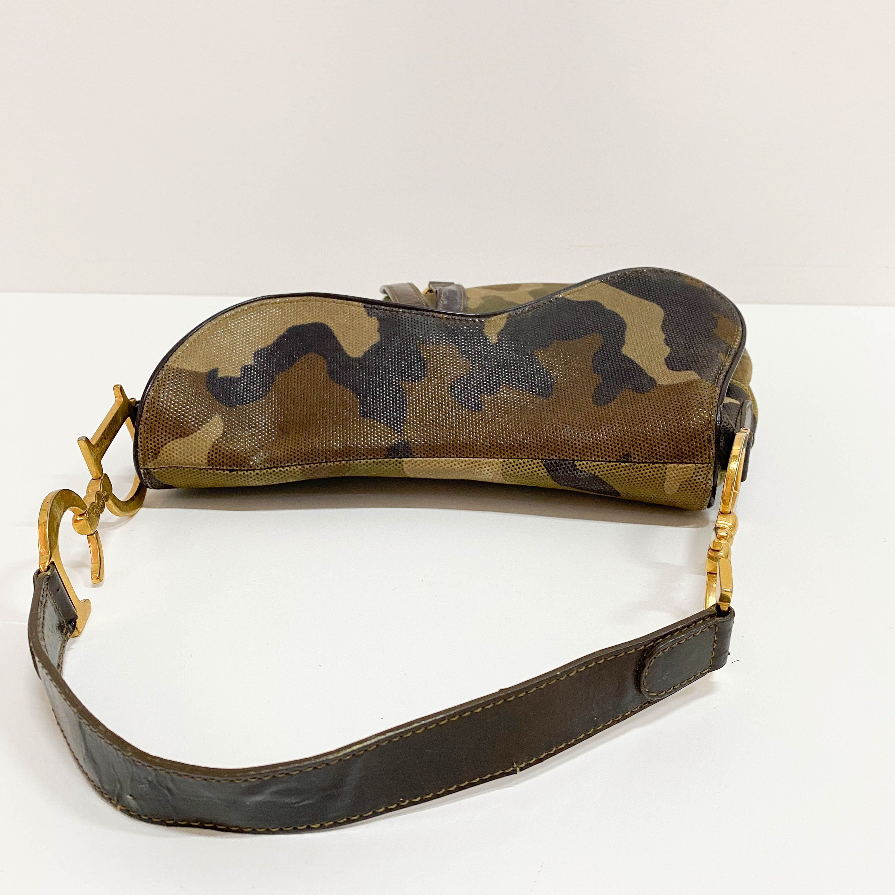 Cammo Leather Saddle Bag