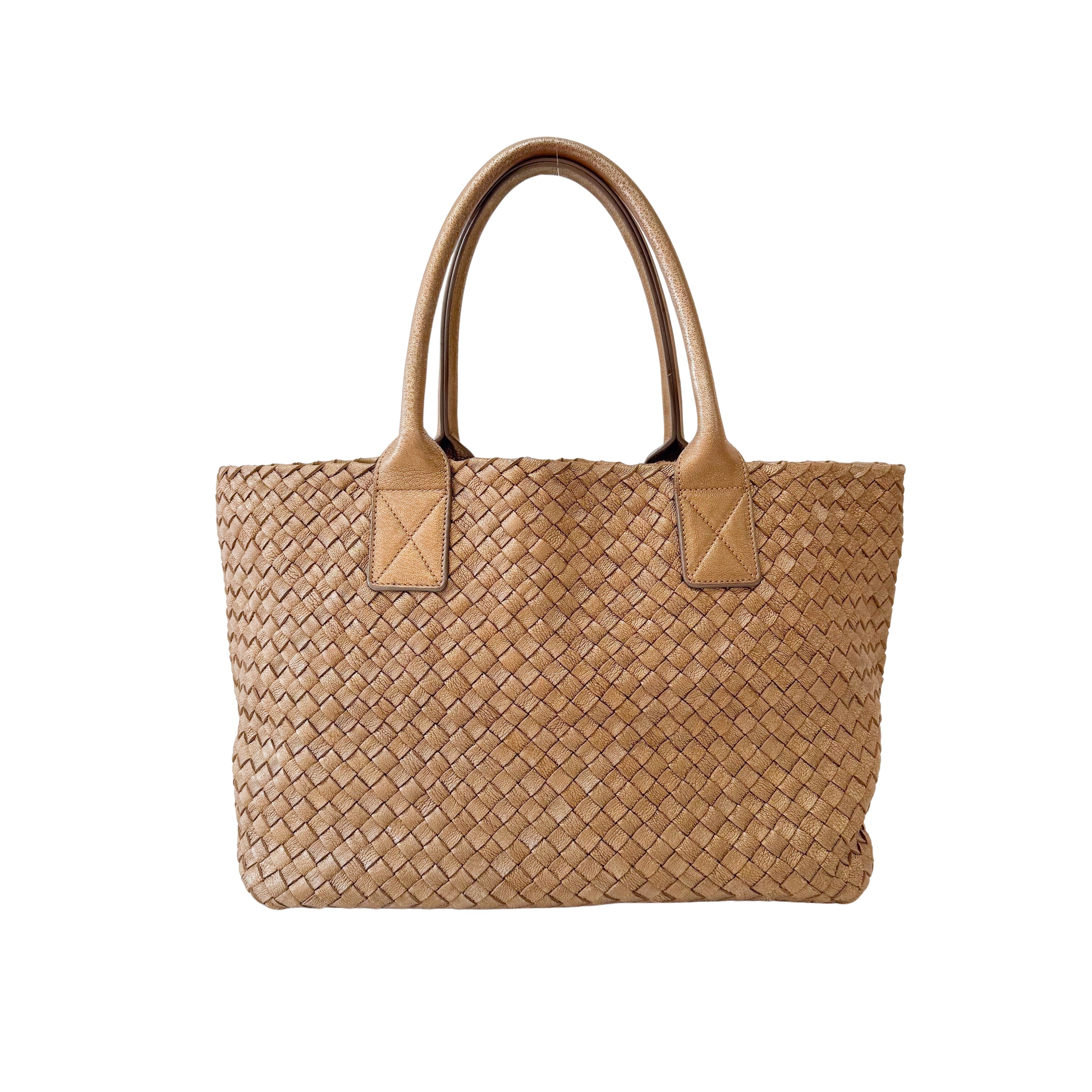 Cabat PM Gold Leather Shoulder Bag