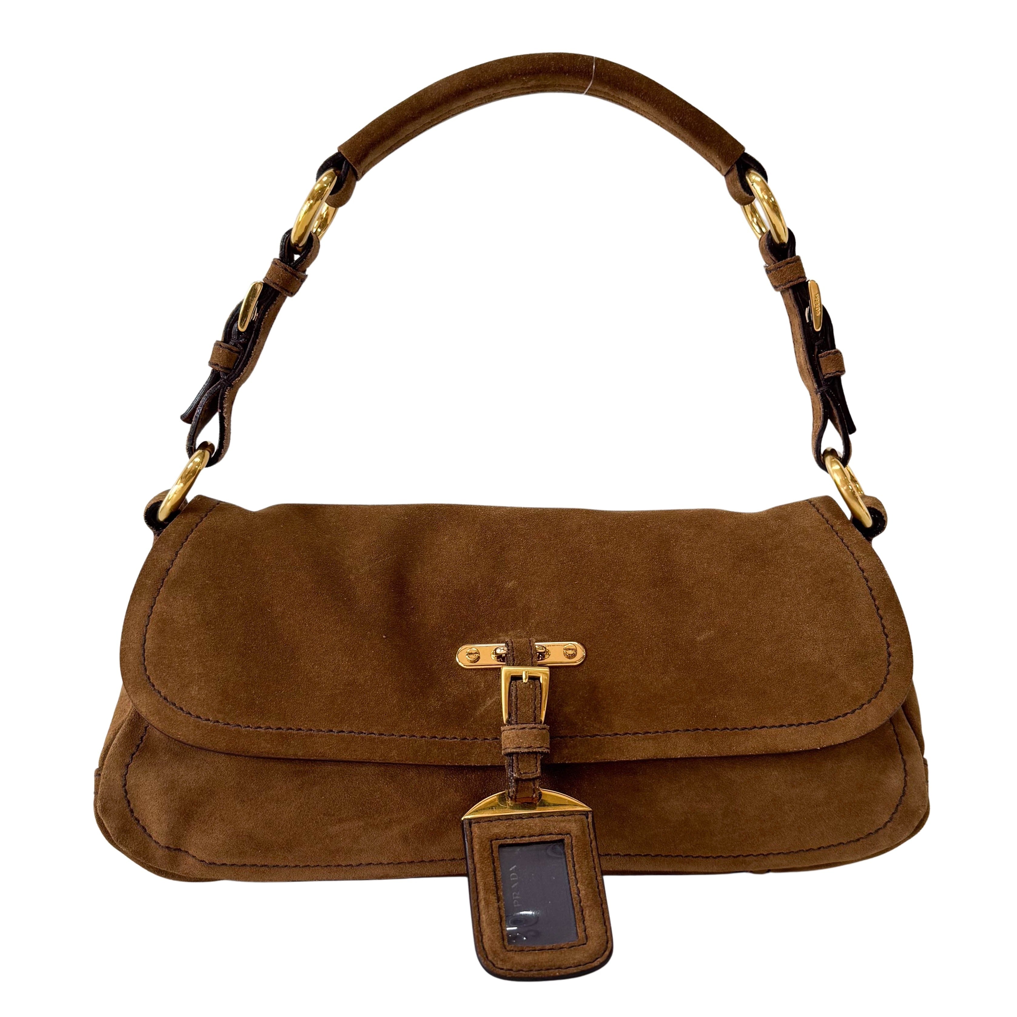 Brown Suede Shoulder Bag