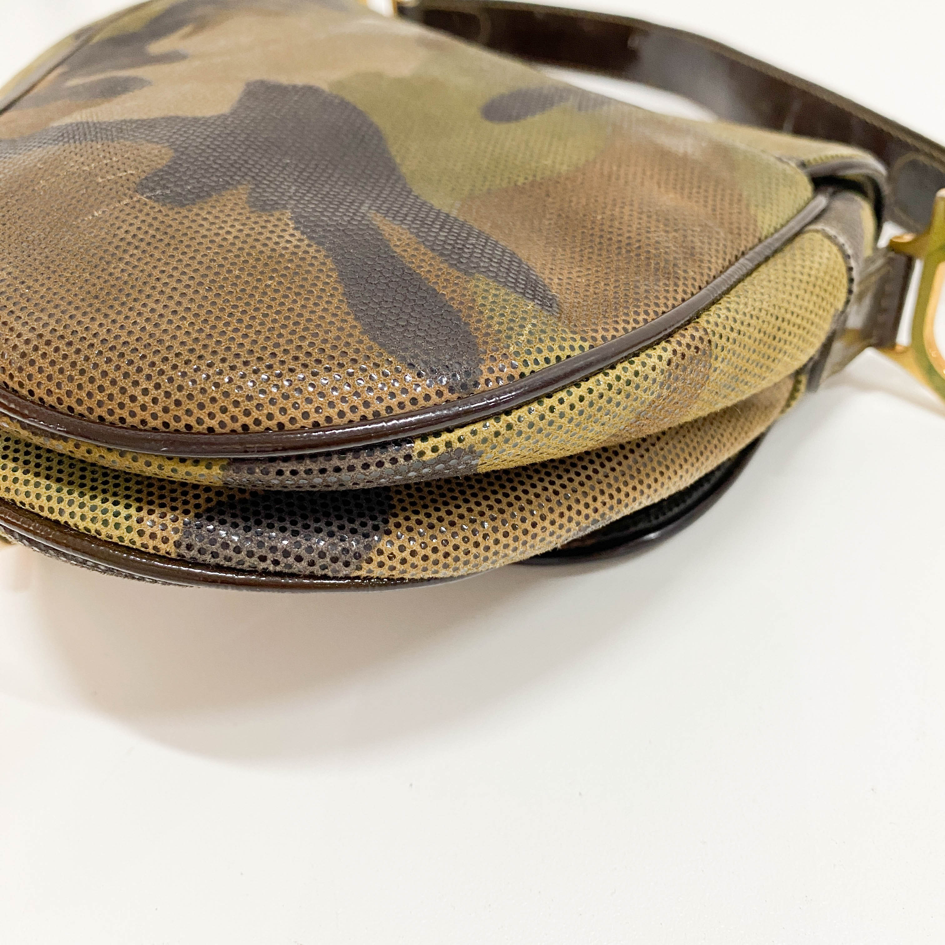 Cammo Leather Saddle Bag