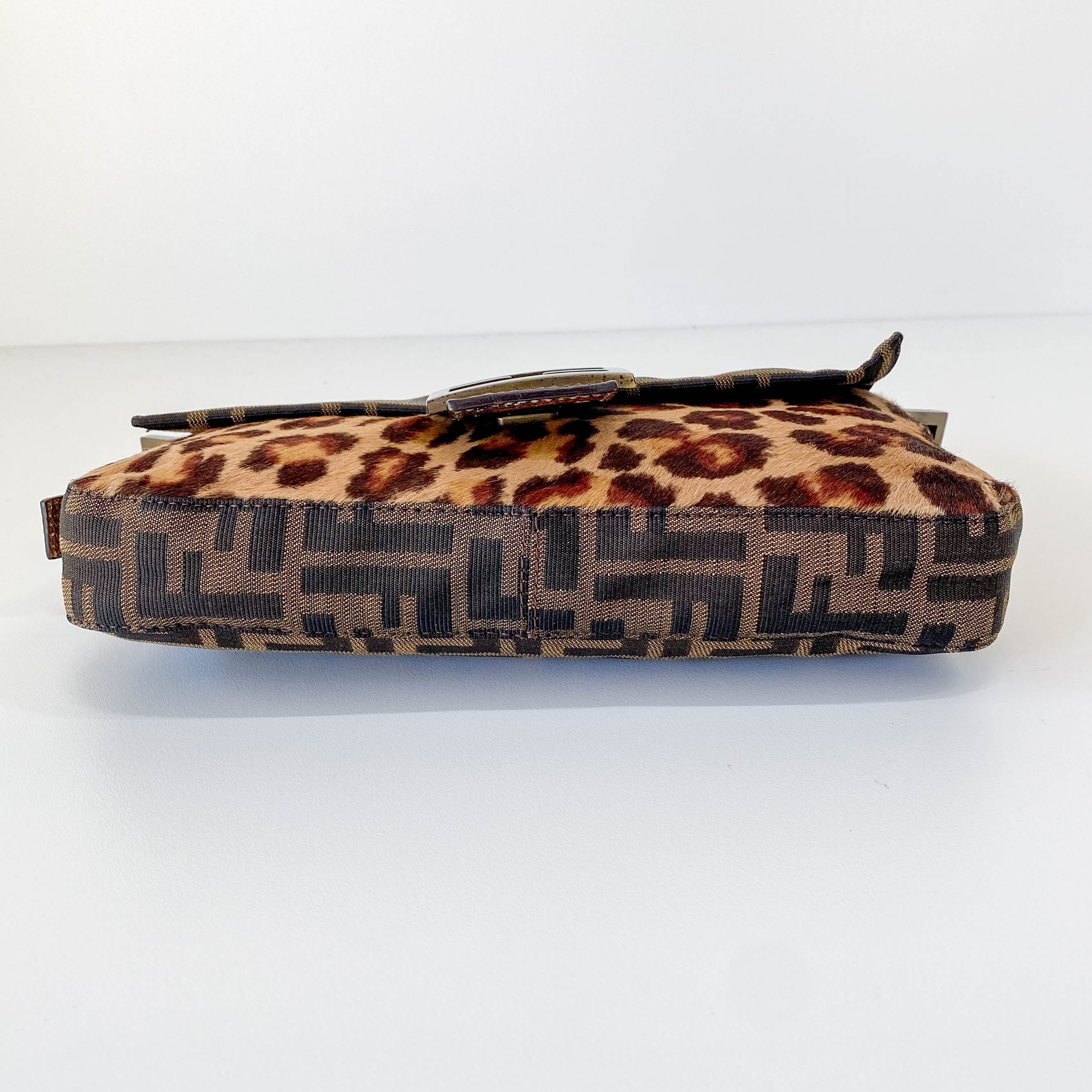 Baguette Brown Zucca Canvas/Ponyhair Shoulder Bag