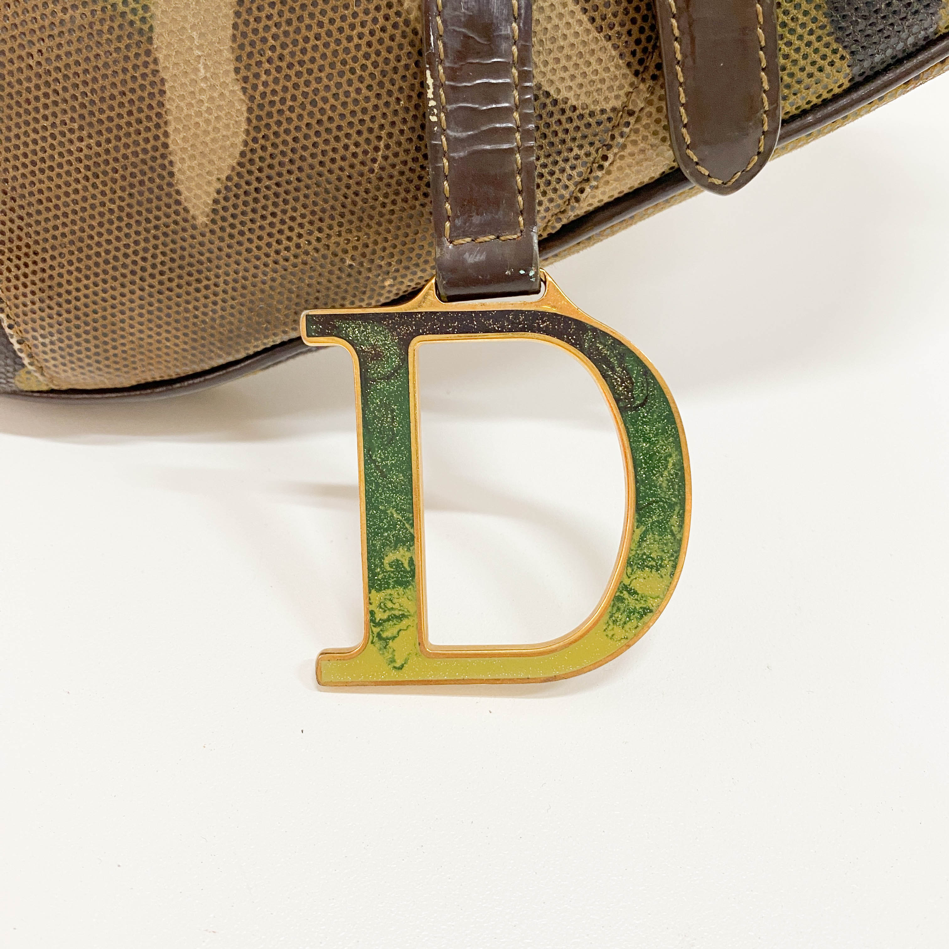 Cammo Leather Saddle Bag