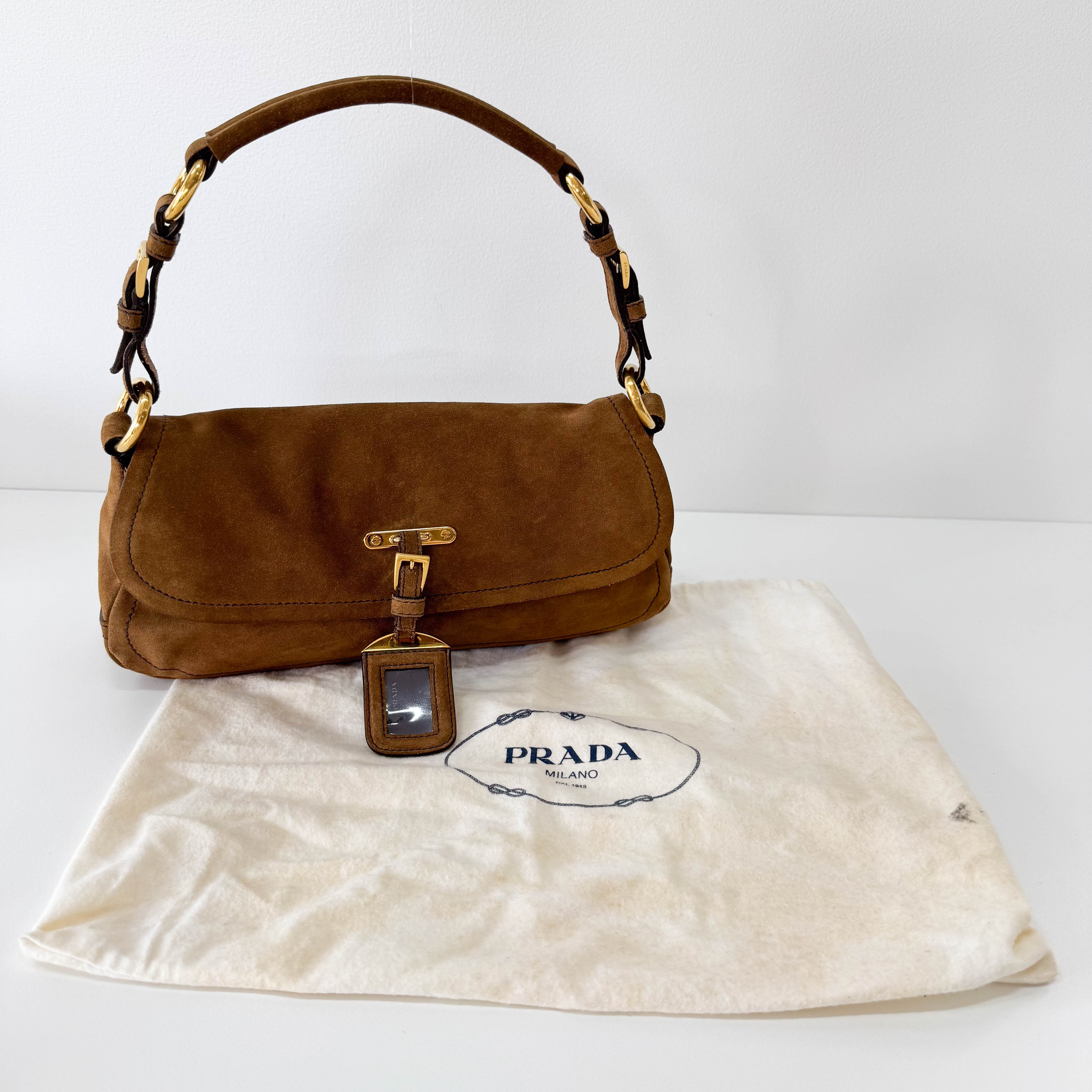 Brown Suede Shoulder Bag