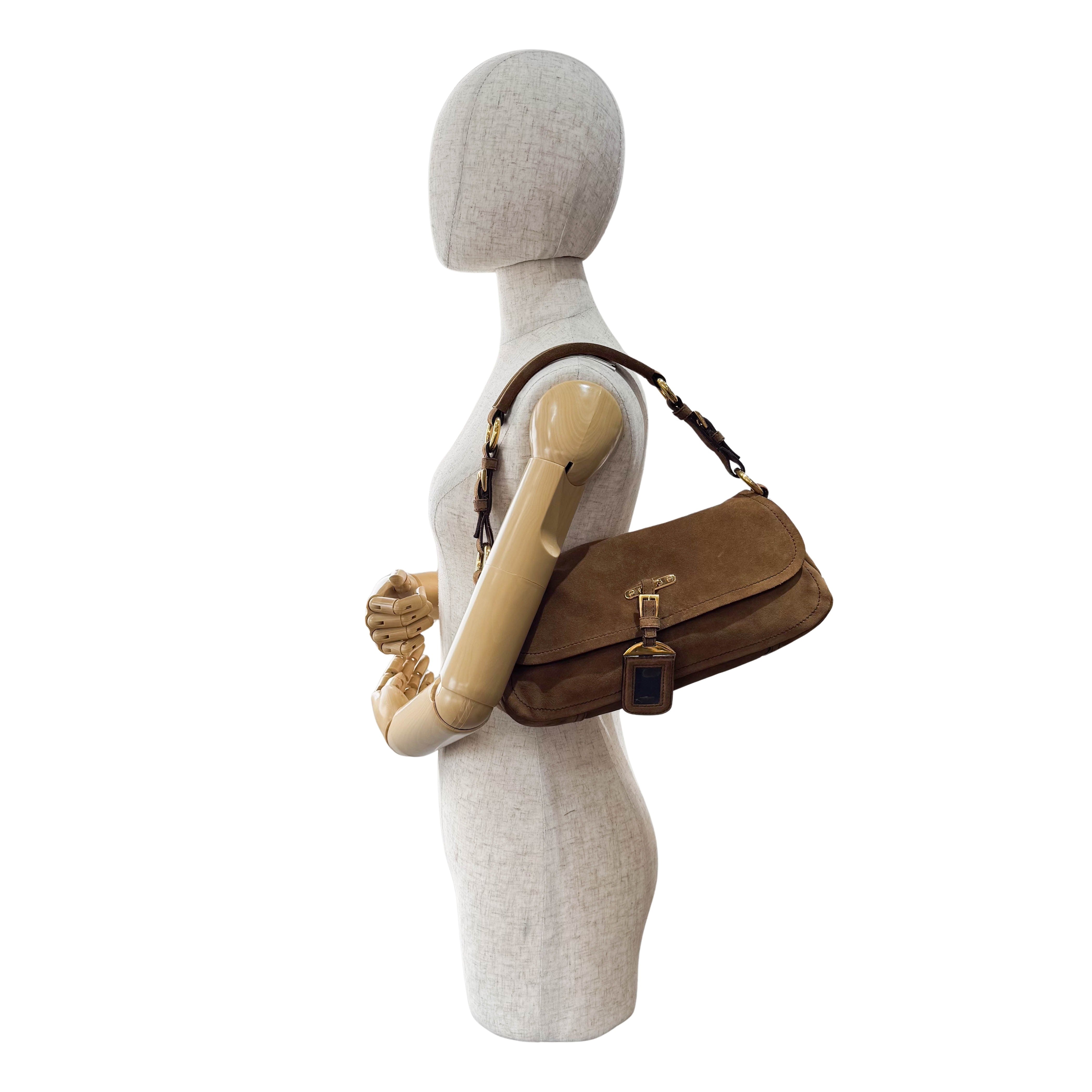 Brown Suede Shoulder Bag