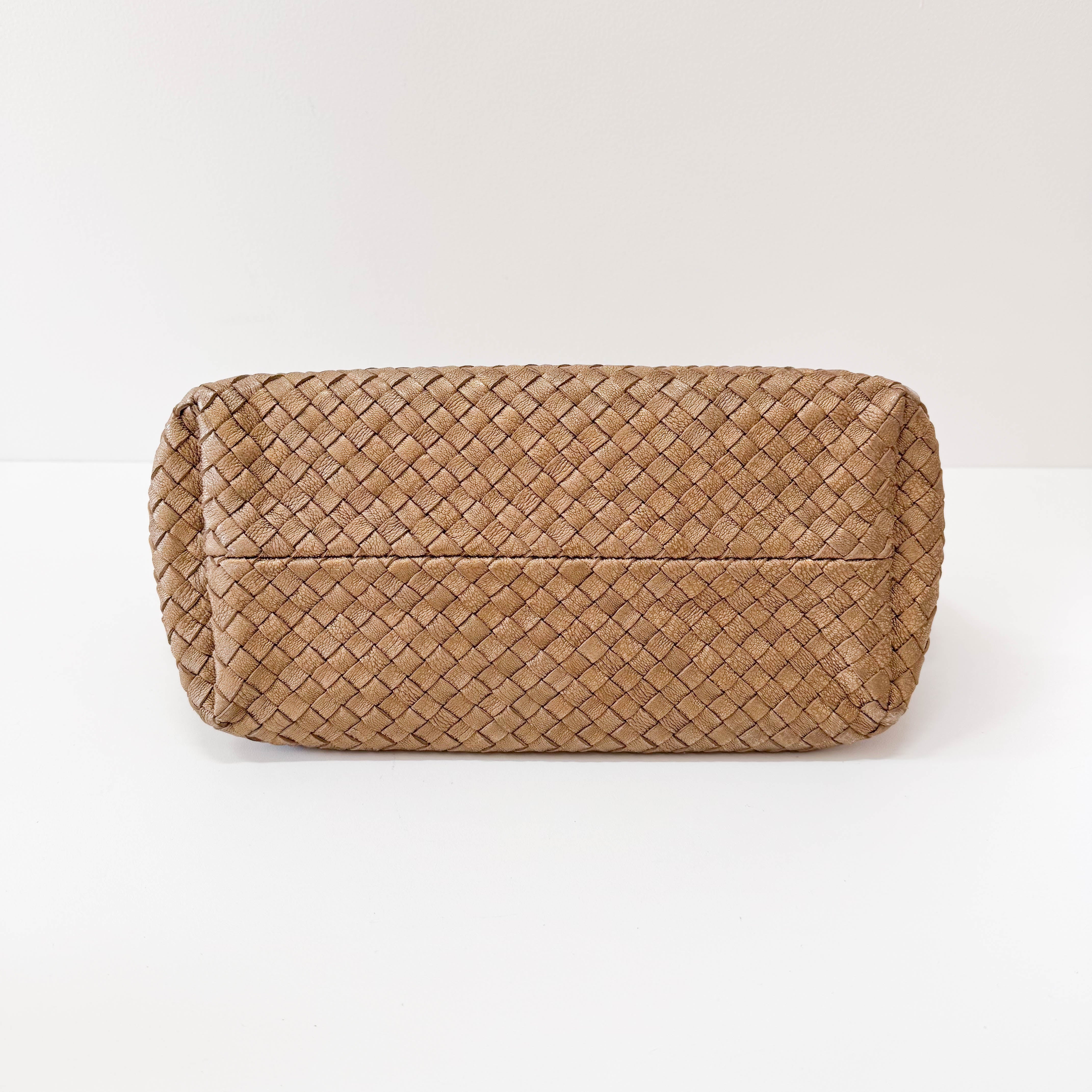 Cabat PM Gold Leather Shoulder Bag