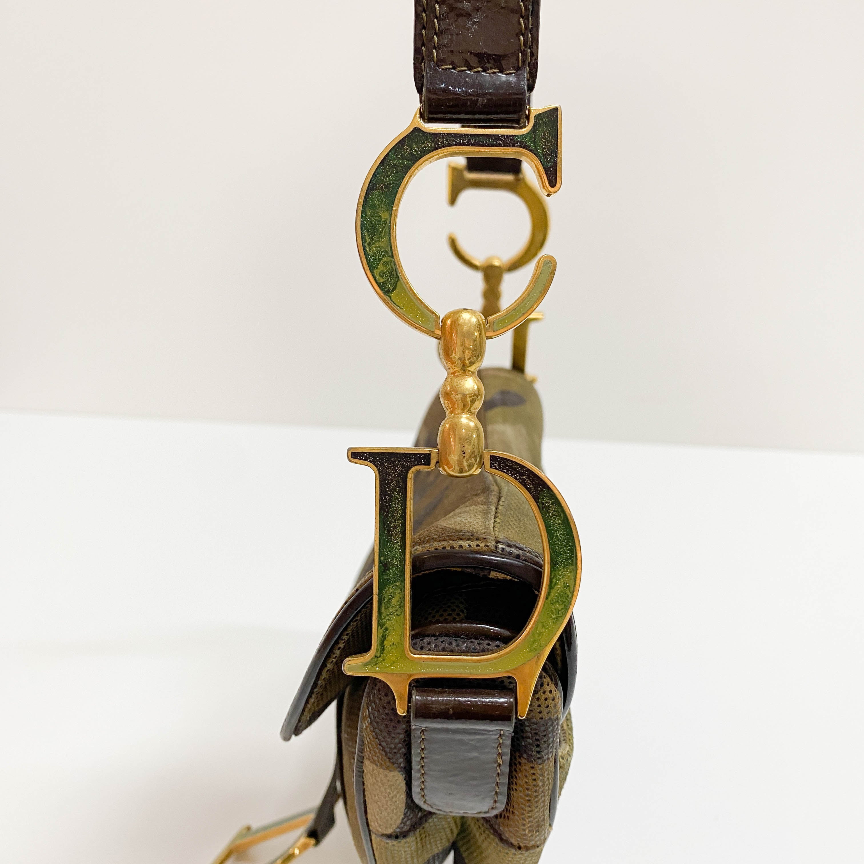 Cammo Leather Saddle Bag