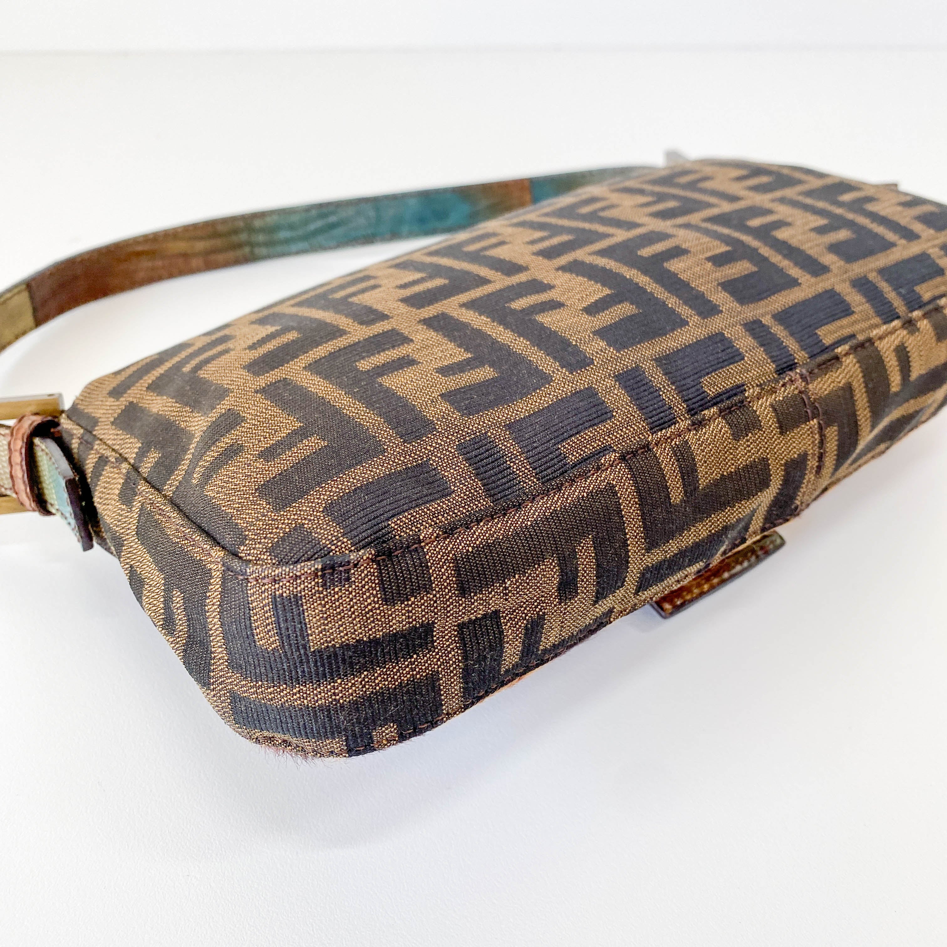 Baguette Brown Zucca Canvas/Ponyhair Shoulder Bag