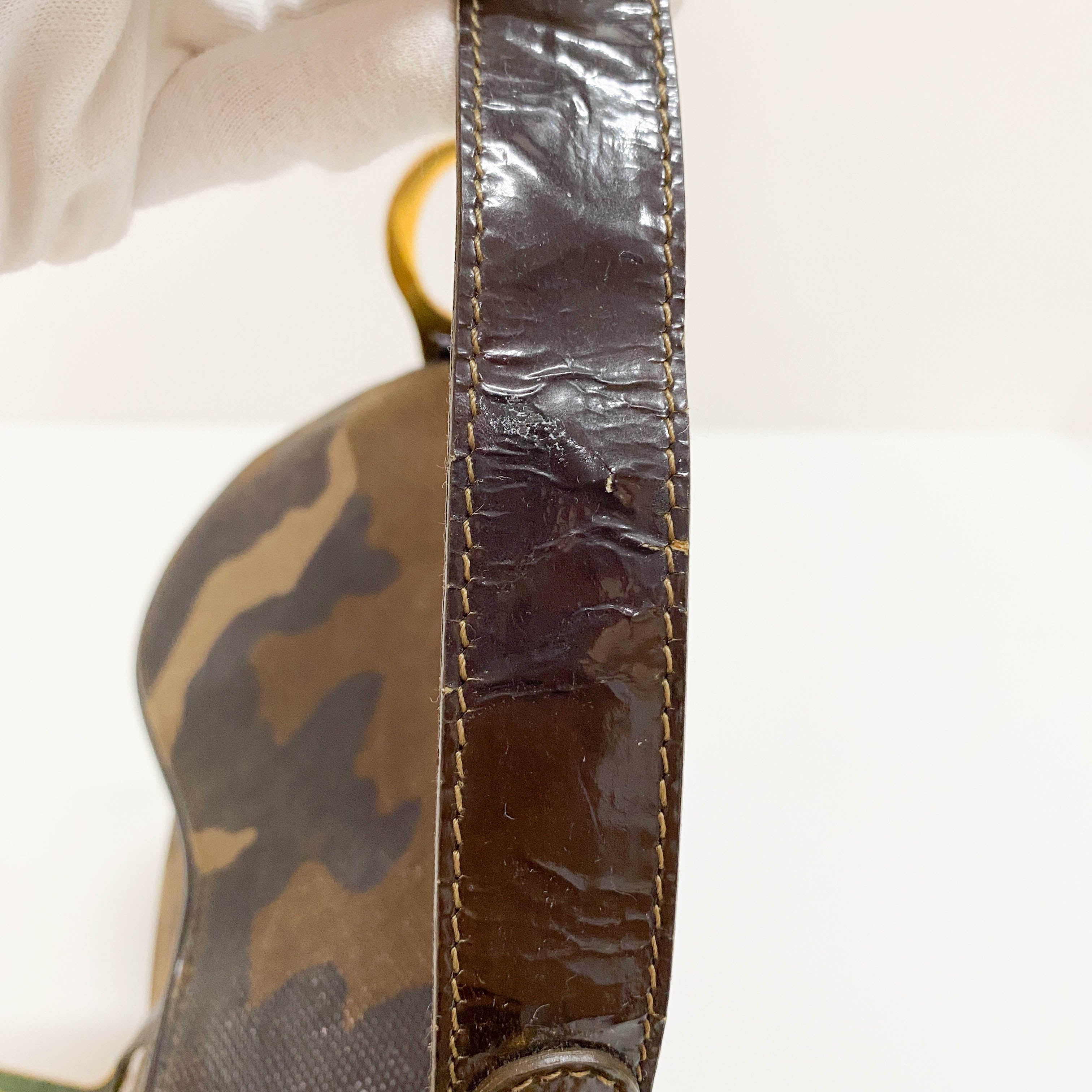 Cammo Leather Saddle Bag