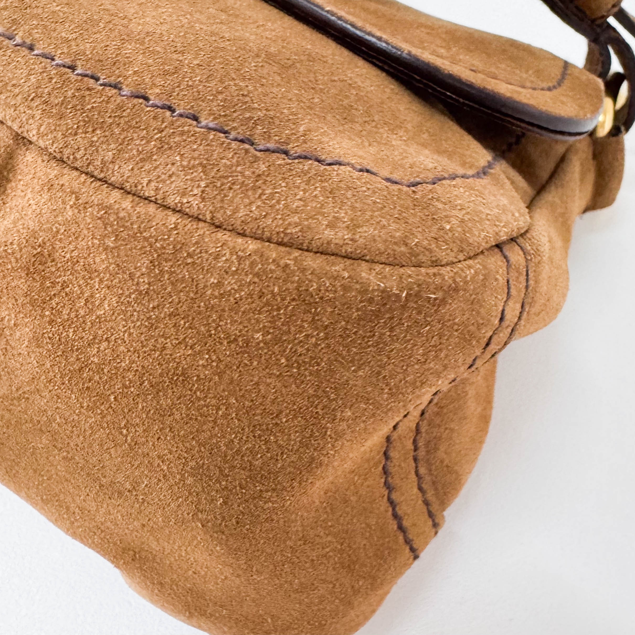 Brown Suede Shoulder Bag
