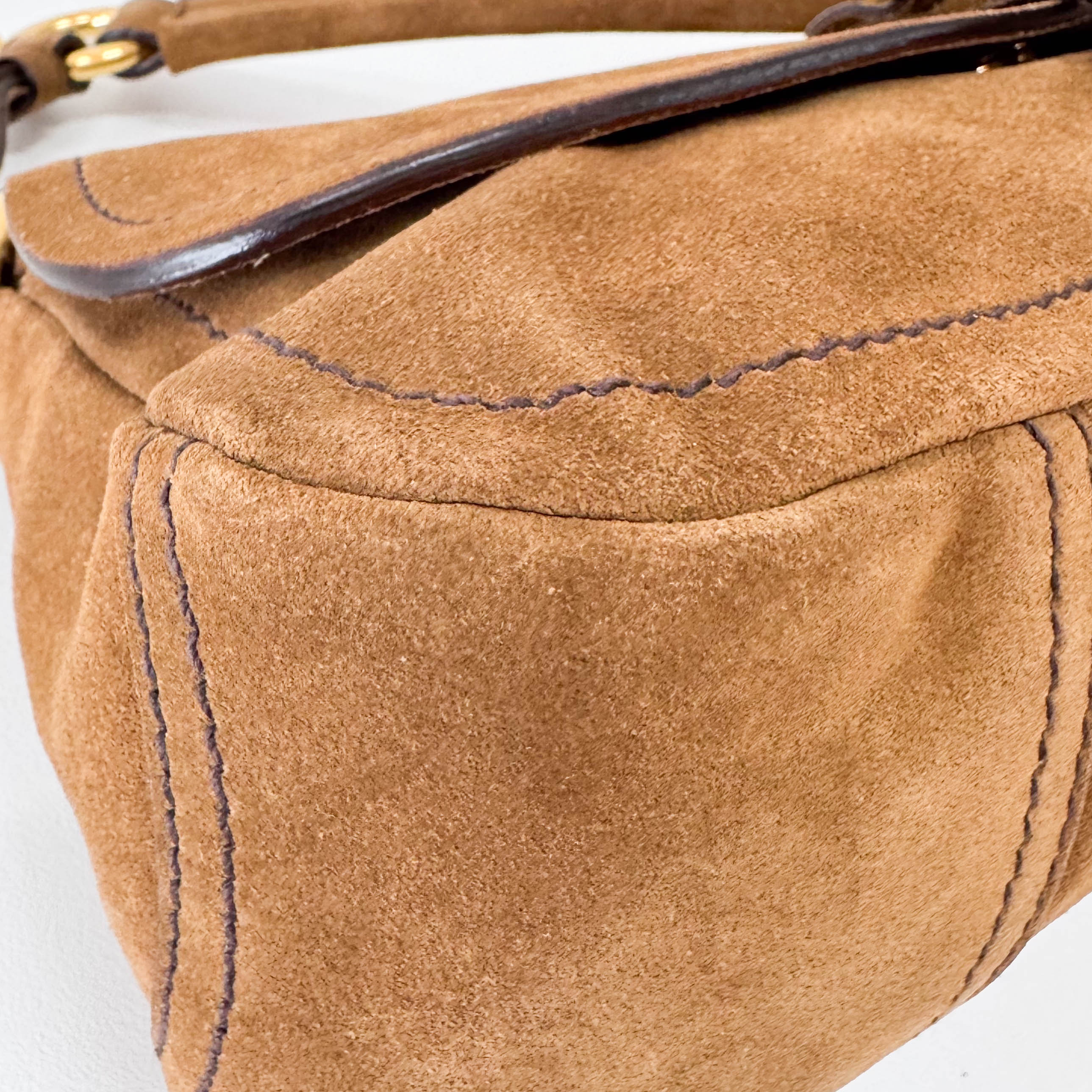 Brown Suede Shoulder Bag