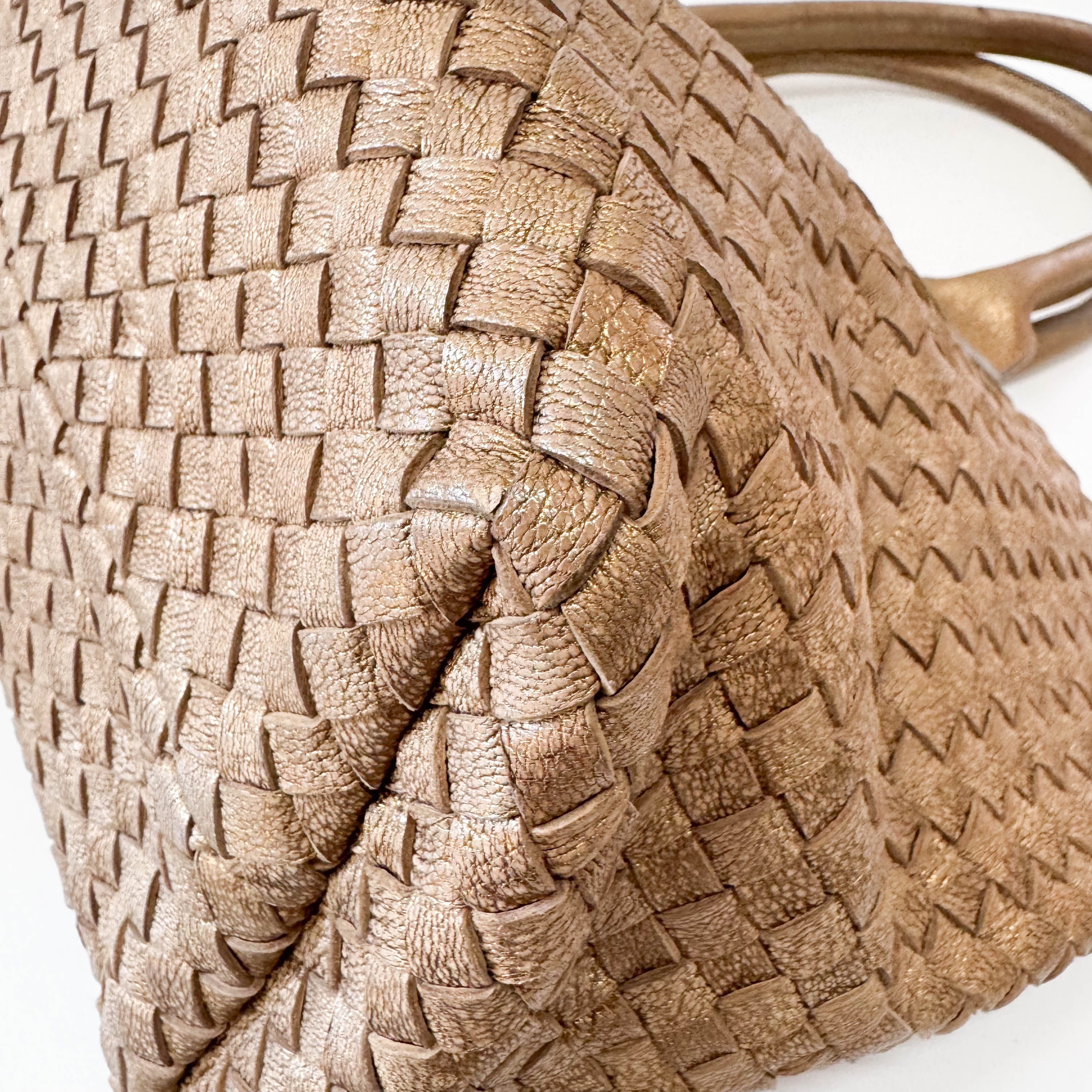 Cabat PM Gold Leather Shoulder Bag