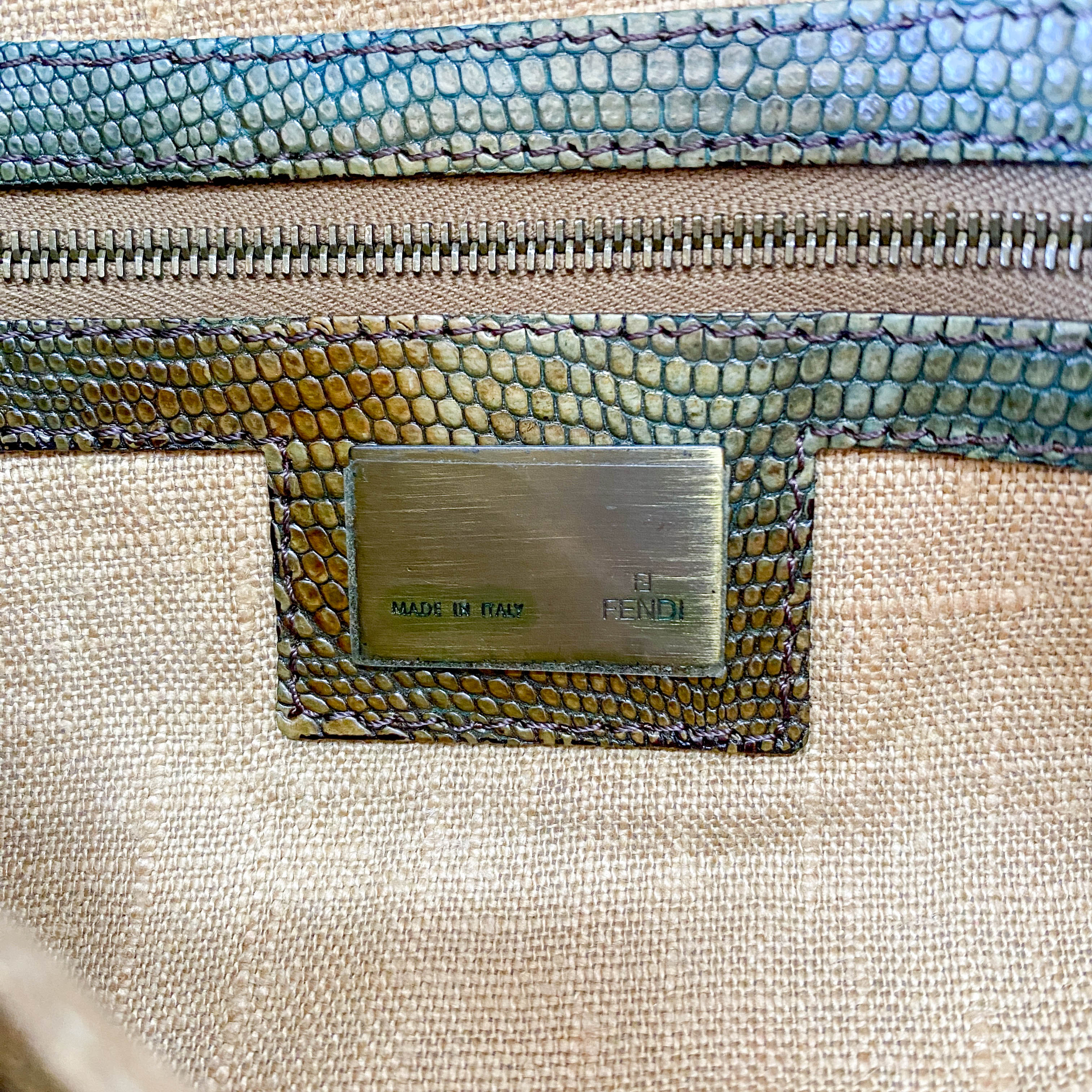 Baguette Brown Zucca Canvas/Ponyhair Shoulder Bag