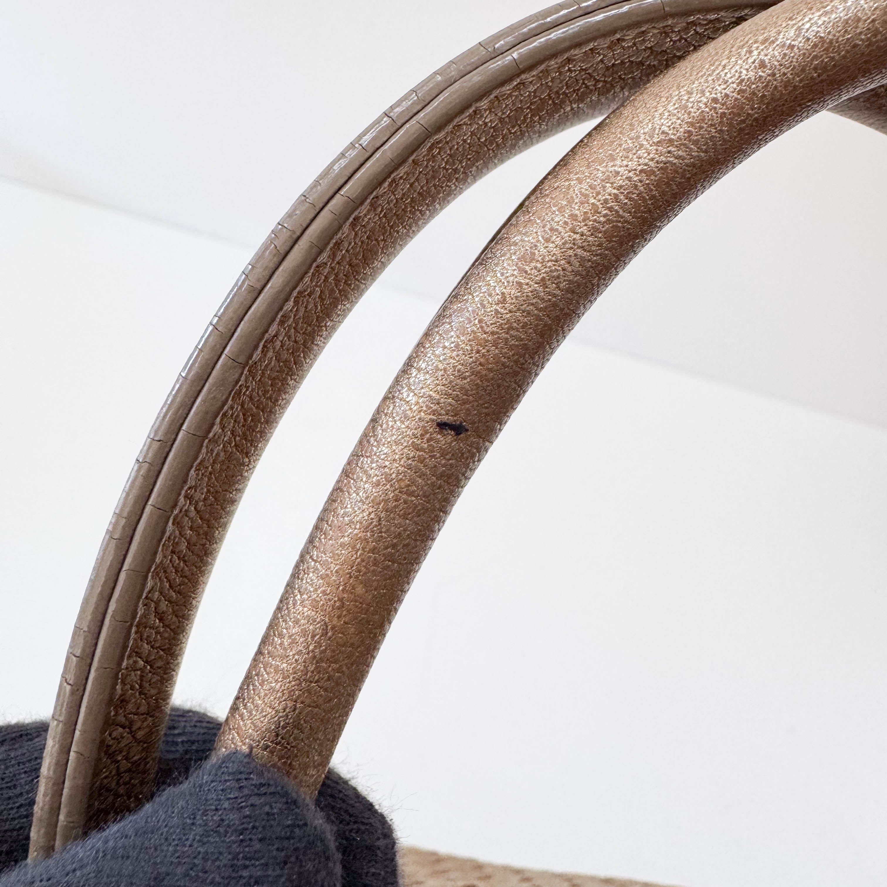 Cabat PM Gold Leather Shoulder Bag