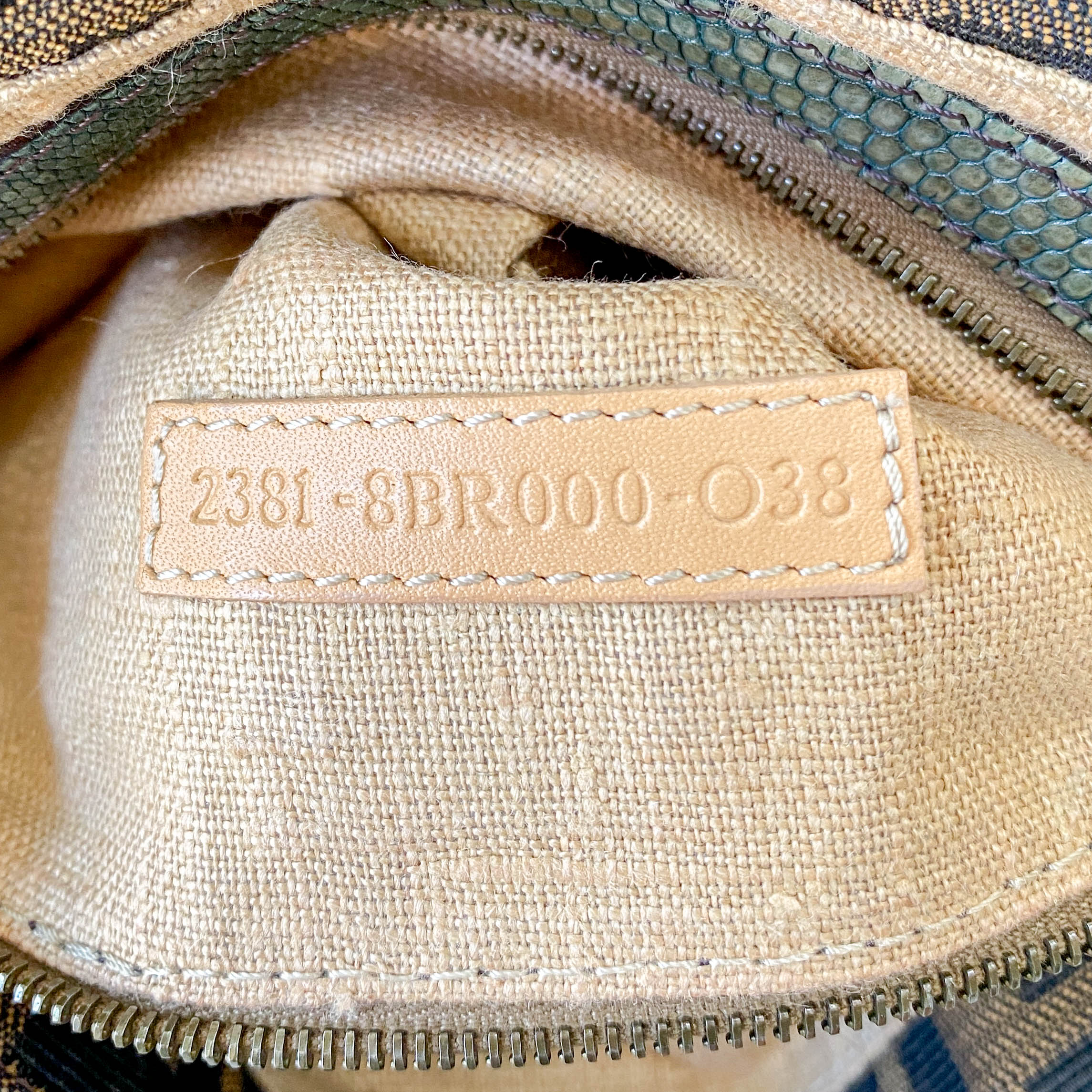 Baguette Brown Zucca Canvas/Ponyhair Shoulder Bag