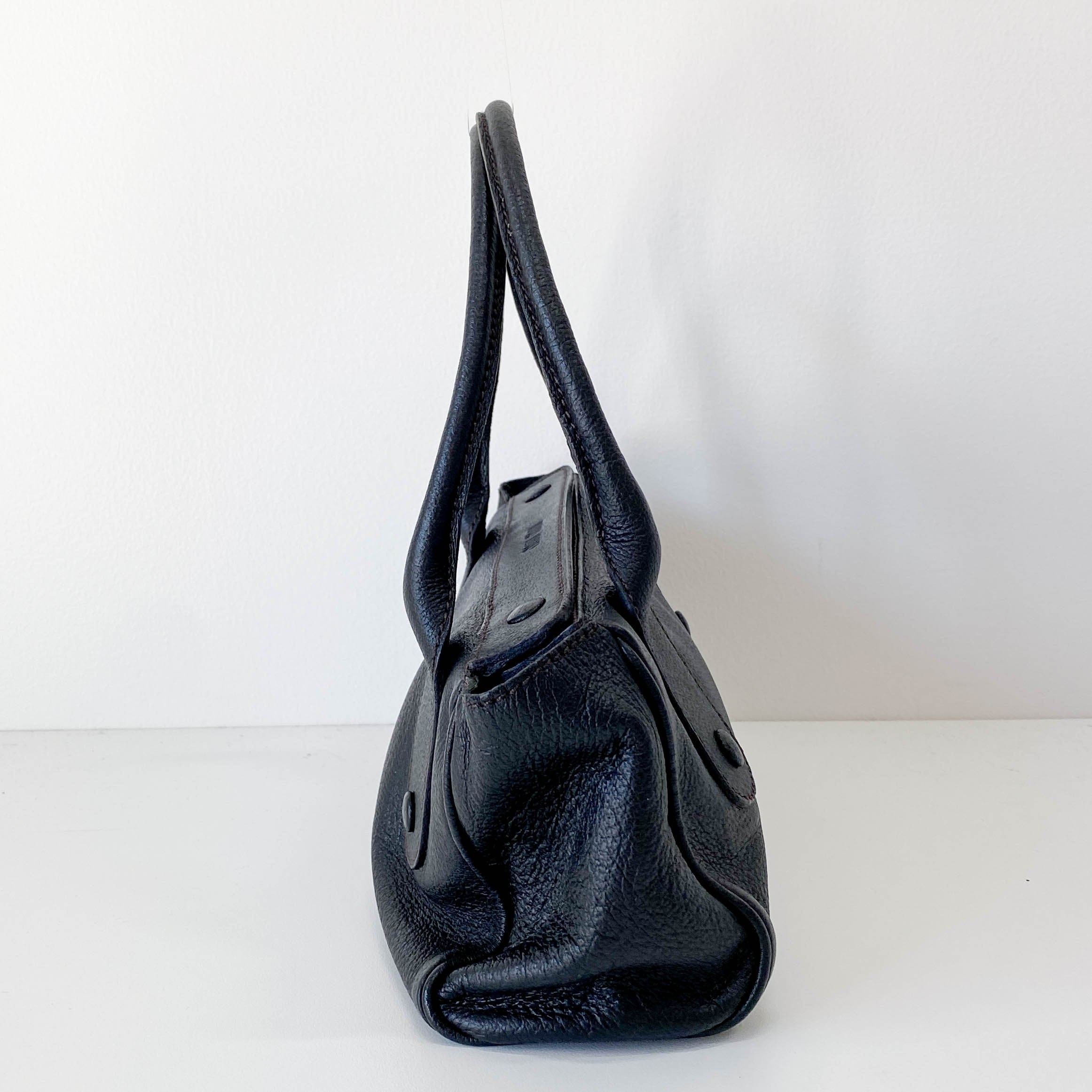 バッグ 03ss archive miu miu leather design bag Miu Miu Archive Shoulder Bag Leather Black Vintage 90s Used